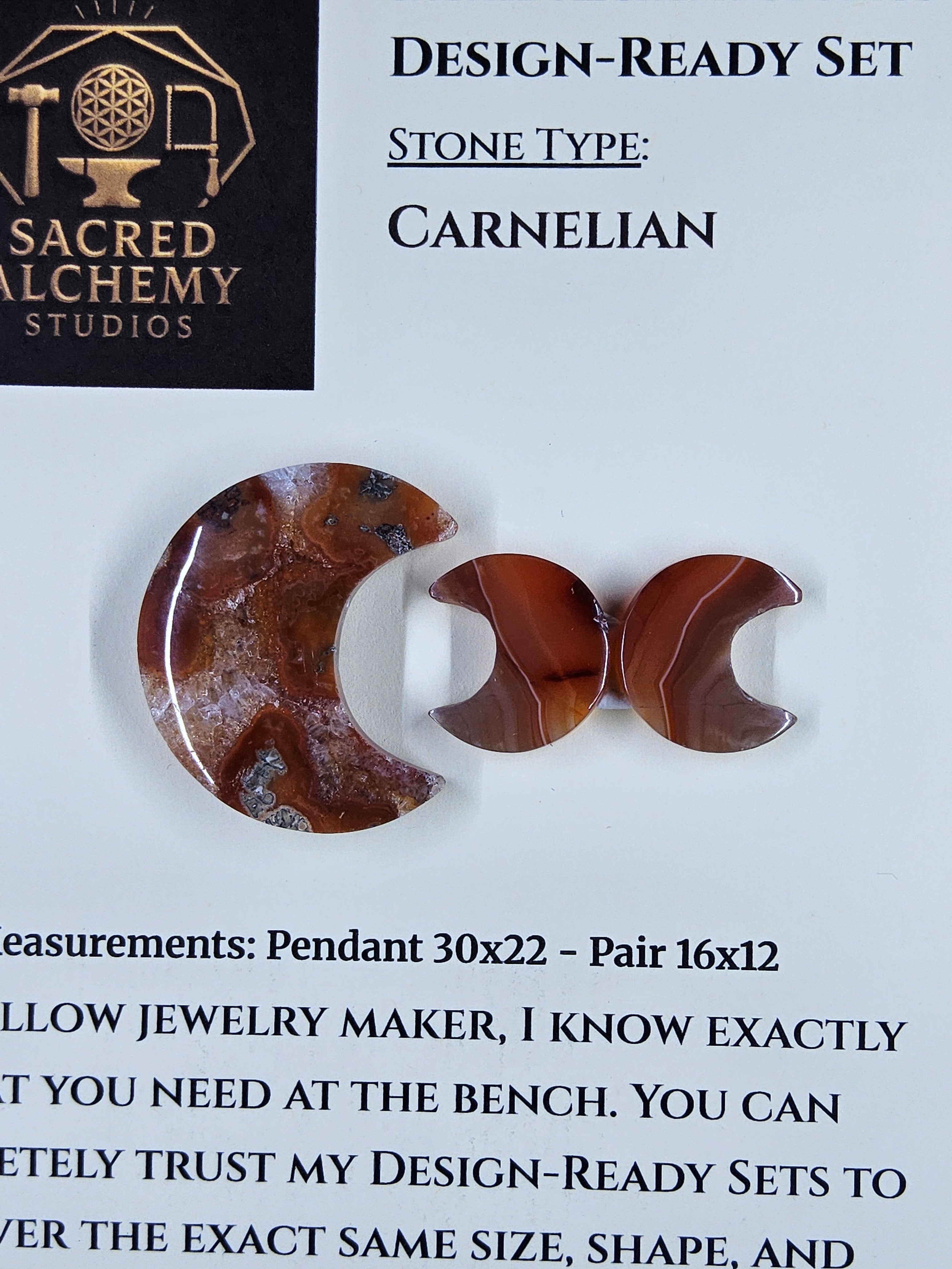 Crescent Moon - Carnelian - Design-Ready Set by Sacred Alchemy Studios