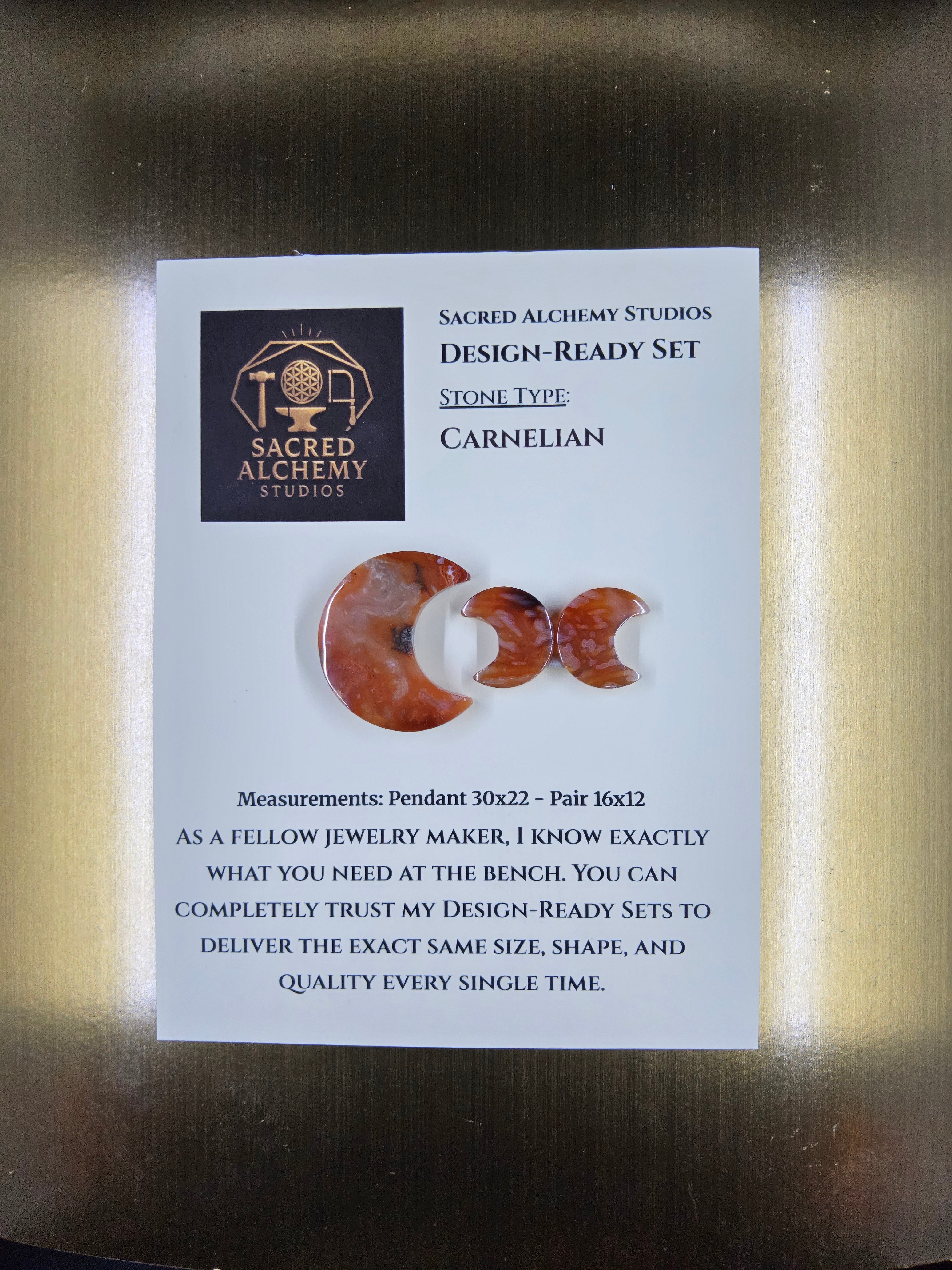 Crescent Moon - Carnelian - Design-Ready Set by Sacred Alchemy Studios