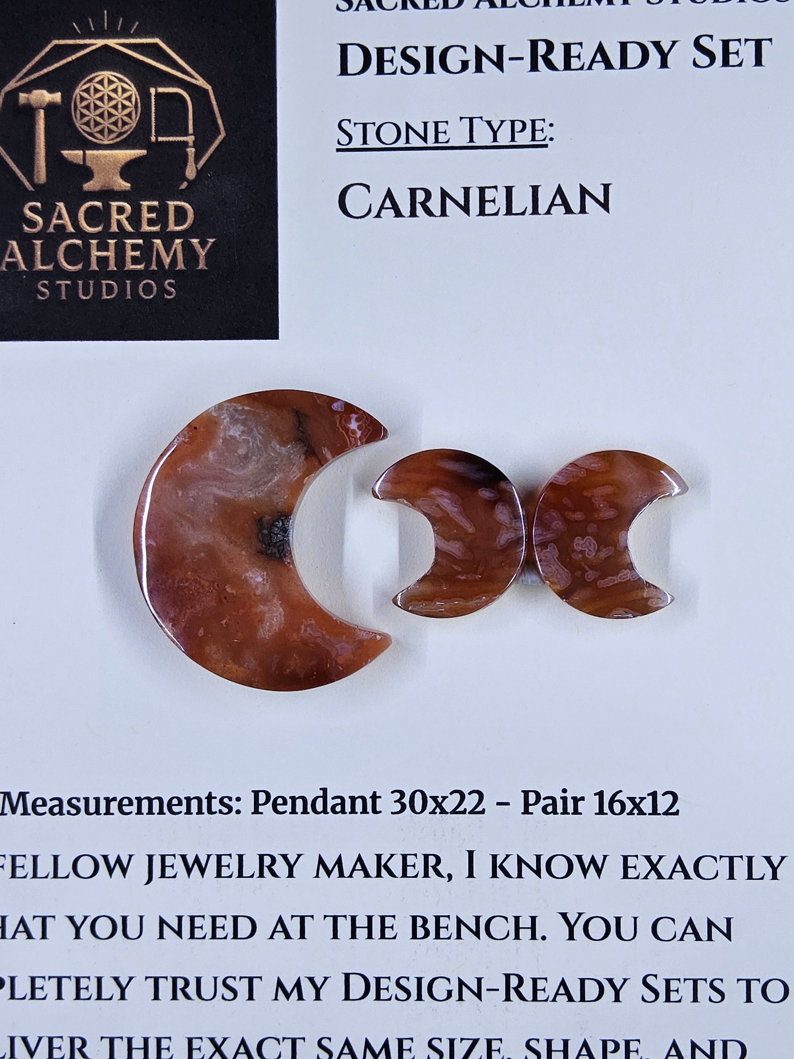 Crescent Moon - Carnelian - Design-Ready Set by Sacred Alchemy Studios
