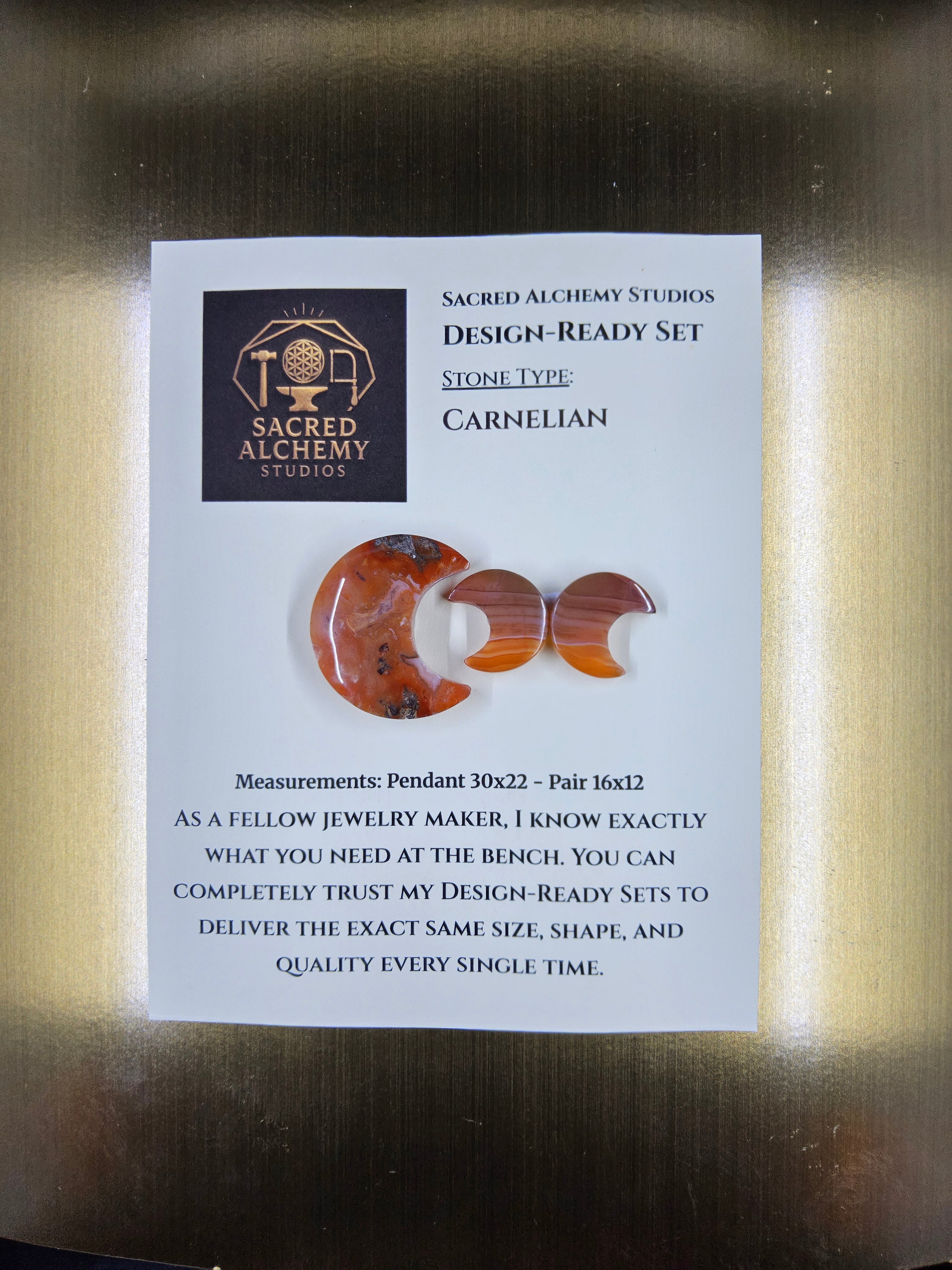 Crescent Moon - Carnelian - Design-Ready Set by Sacred Alchemy Studios