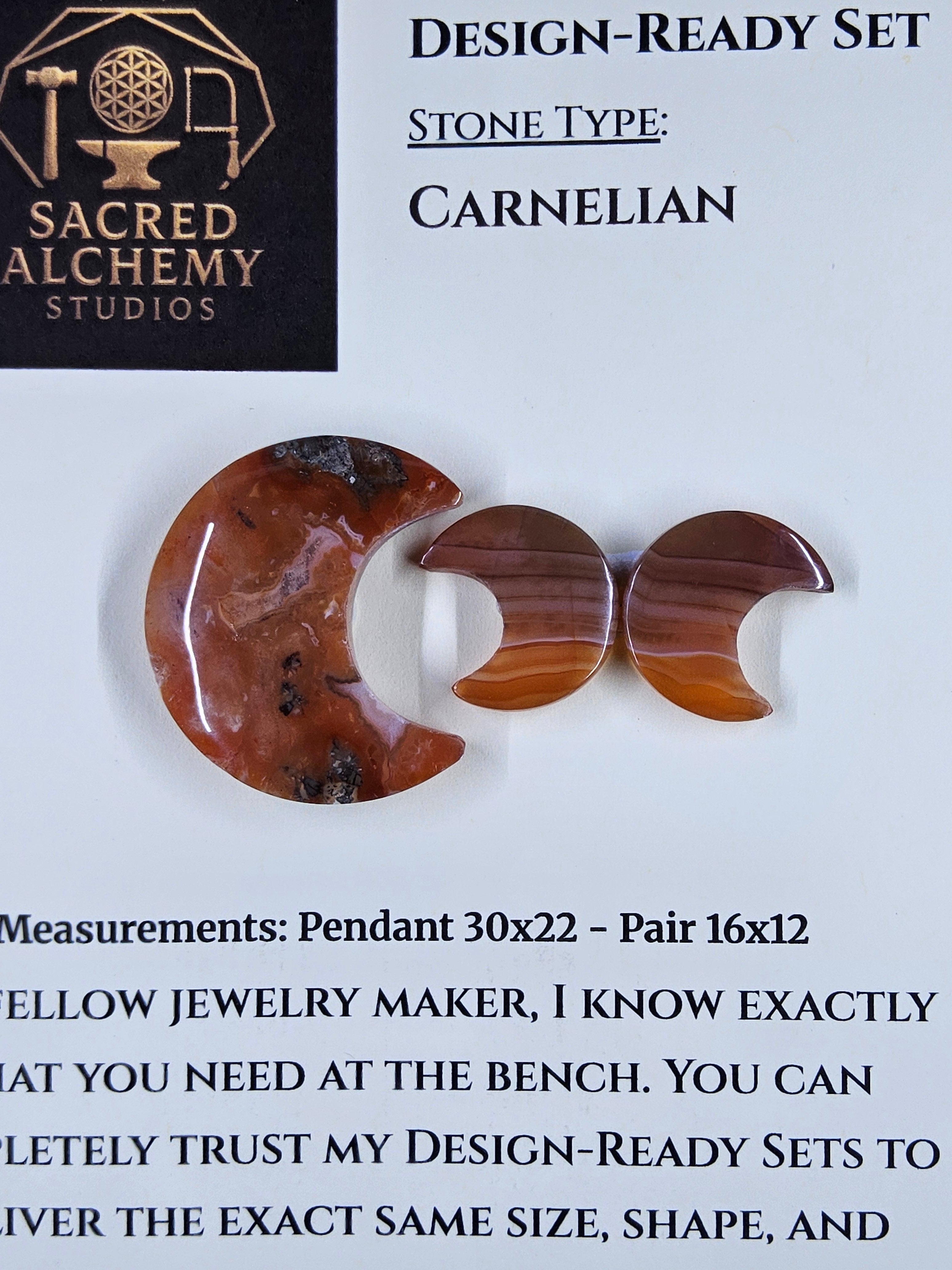 Crescent Moon - Carnelian - Design-Ready Set by Sacred Alchemy Studios