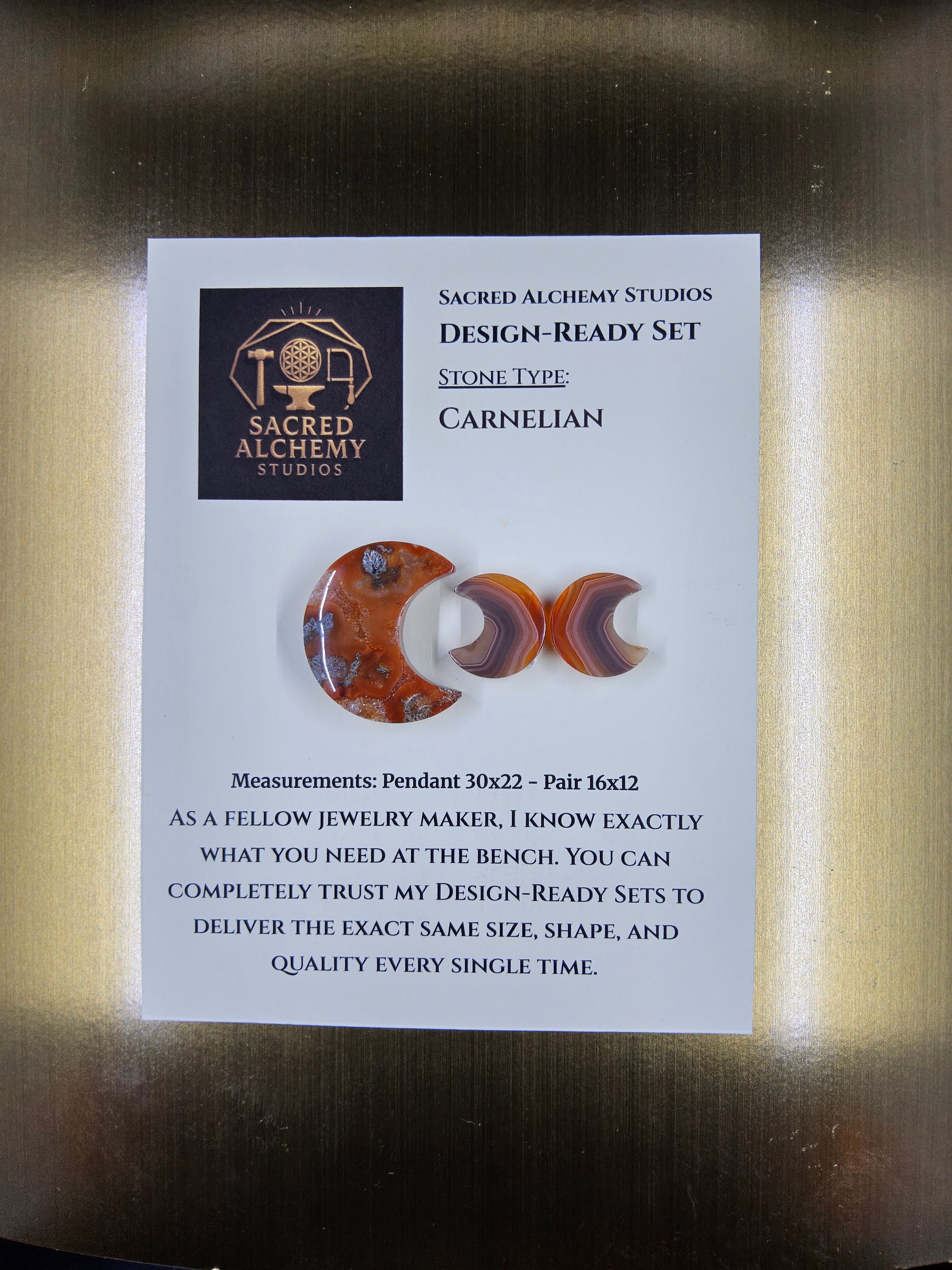 Crescent Moon - Carnelian - Design-Ready Set by Sacred Alchemy Studios