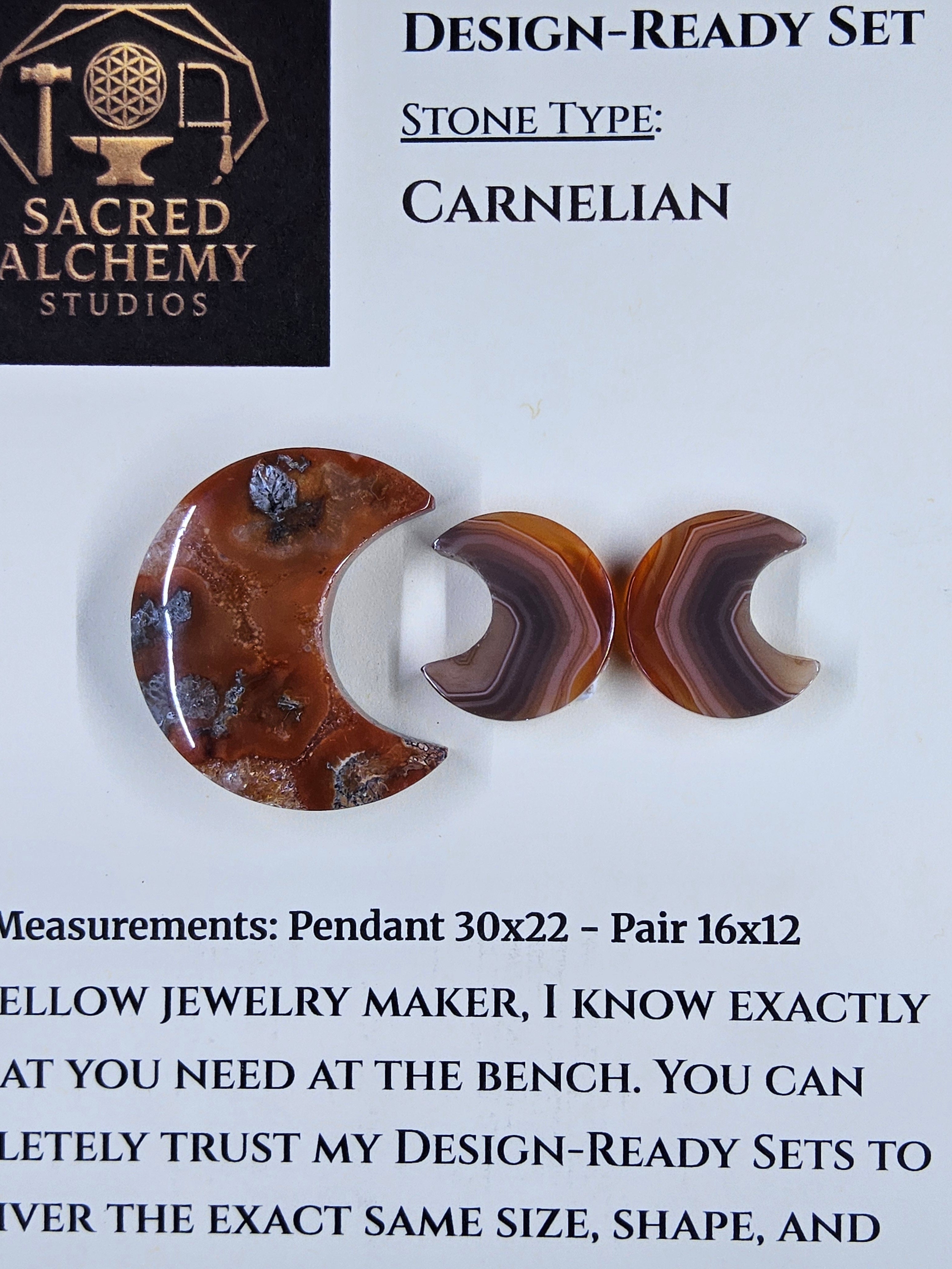Crescent Moon - Carnelian - Design-Ready Set by Sacred Alchemy Studios