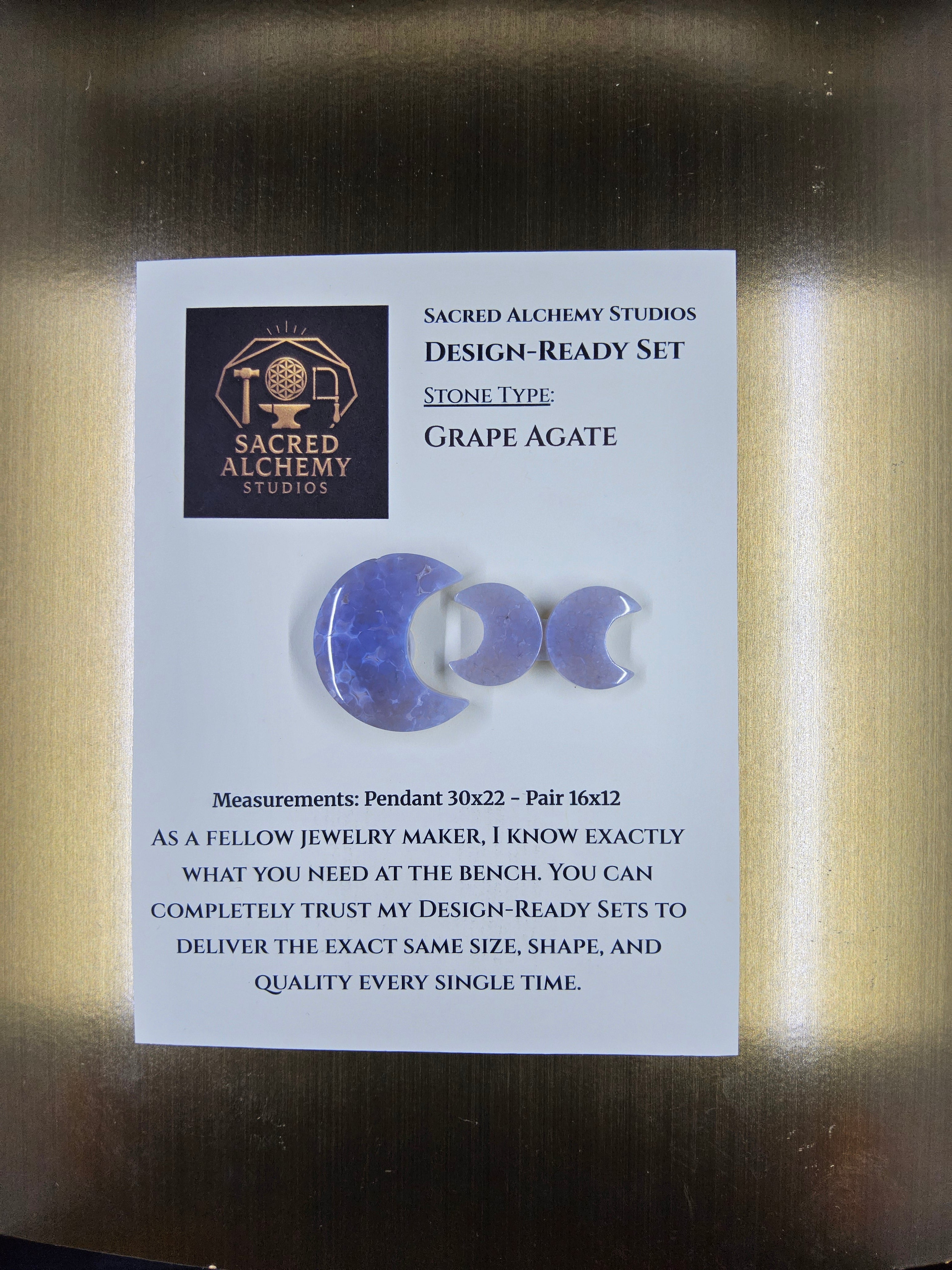 Crescent Moon - Grape Agate - Design-Ready Set by Sacred Alchemy Studios