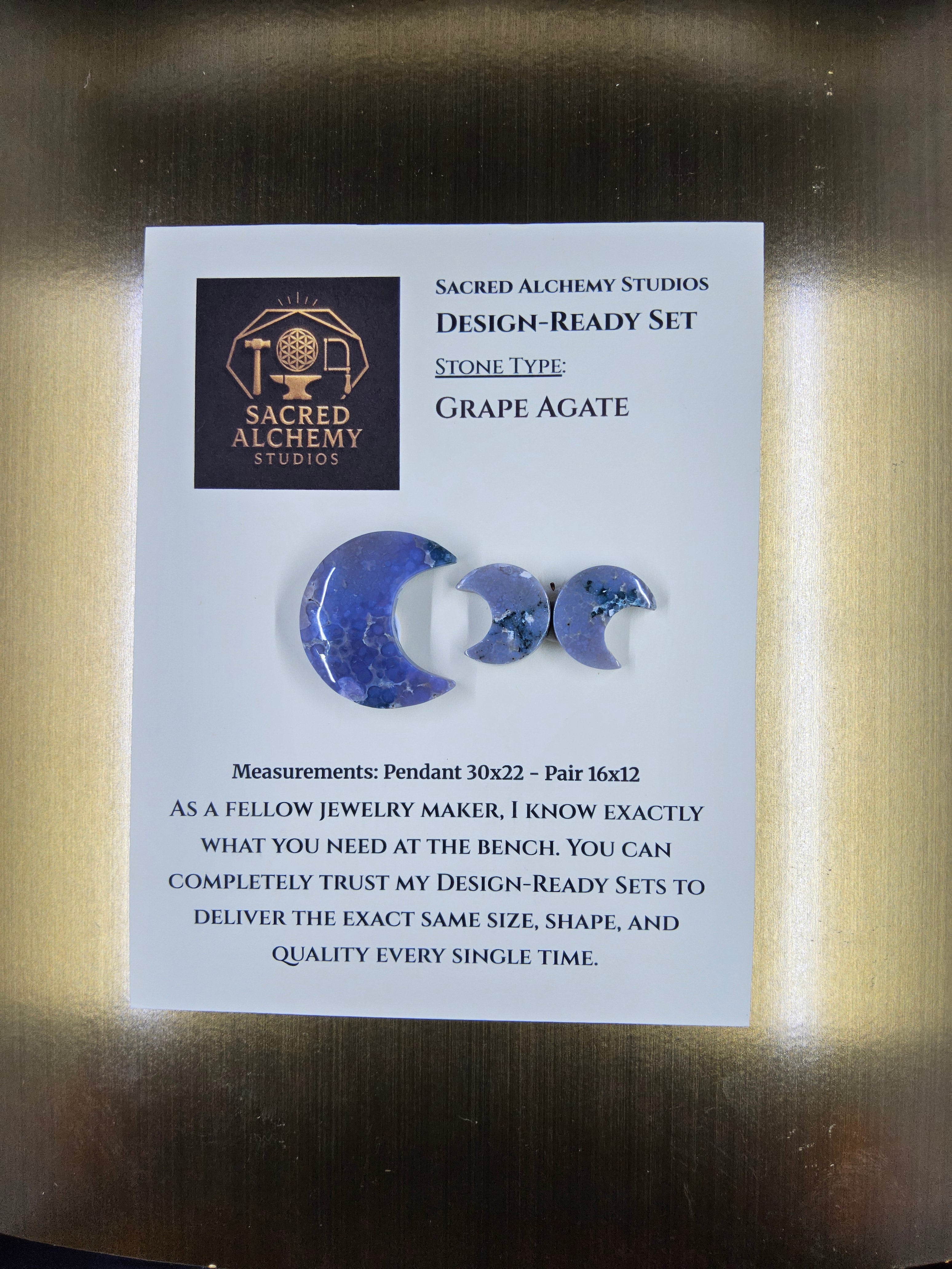 Crescent Moon - Grape Agate - Design-Ready Set by Sacred Alchemy Studios