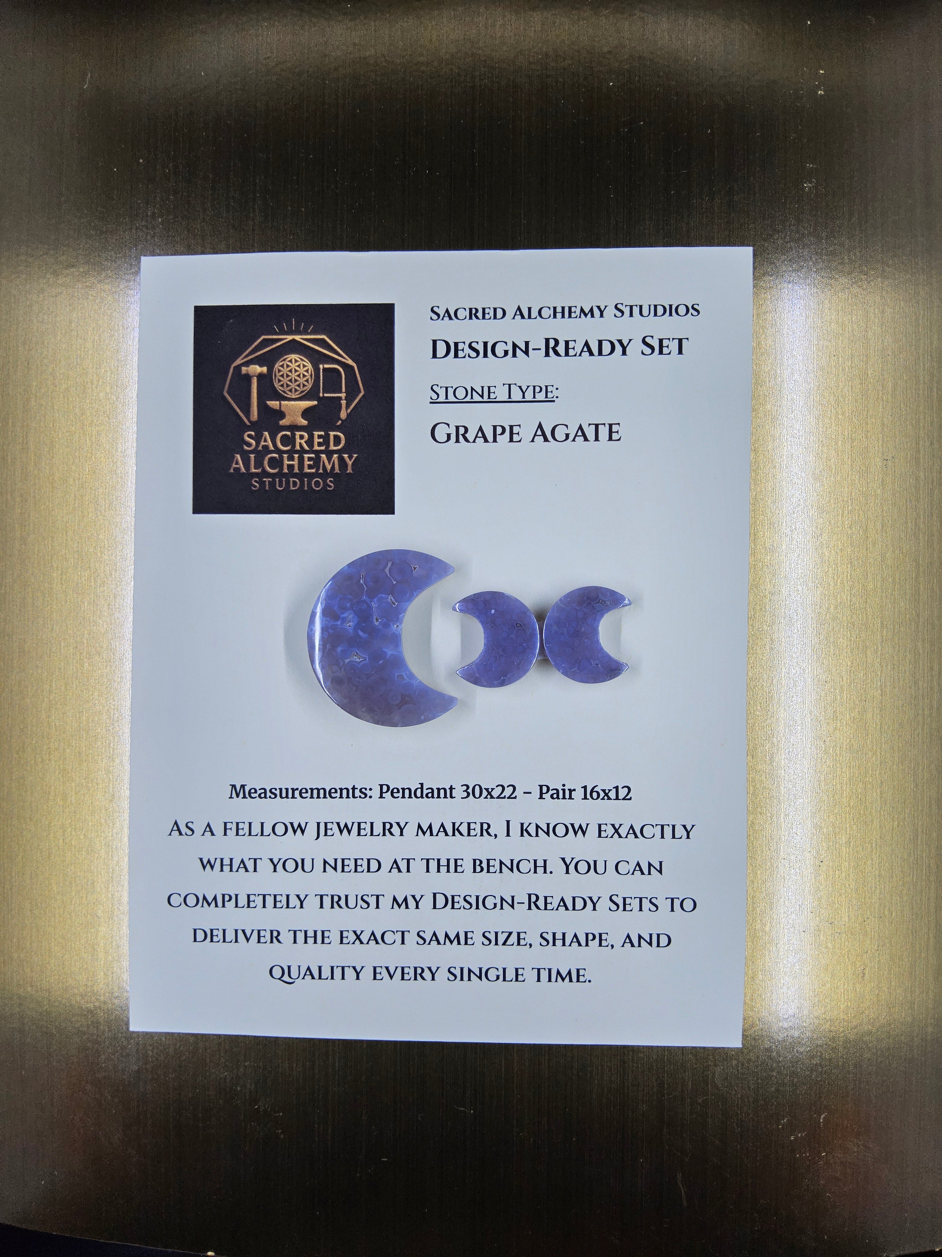 Crescent Moon - Grape Agate - Design-Ready Set by Sacred Alchemy Studios