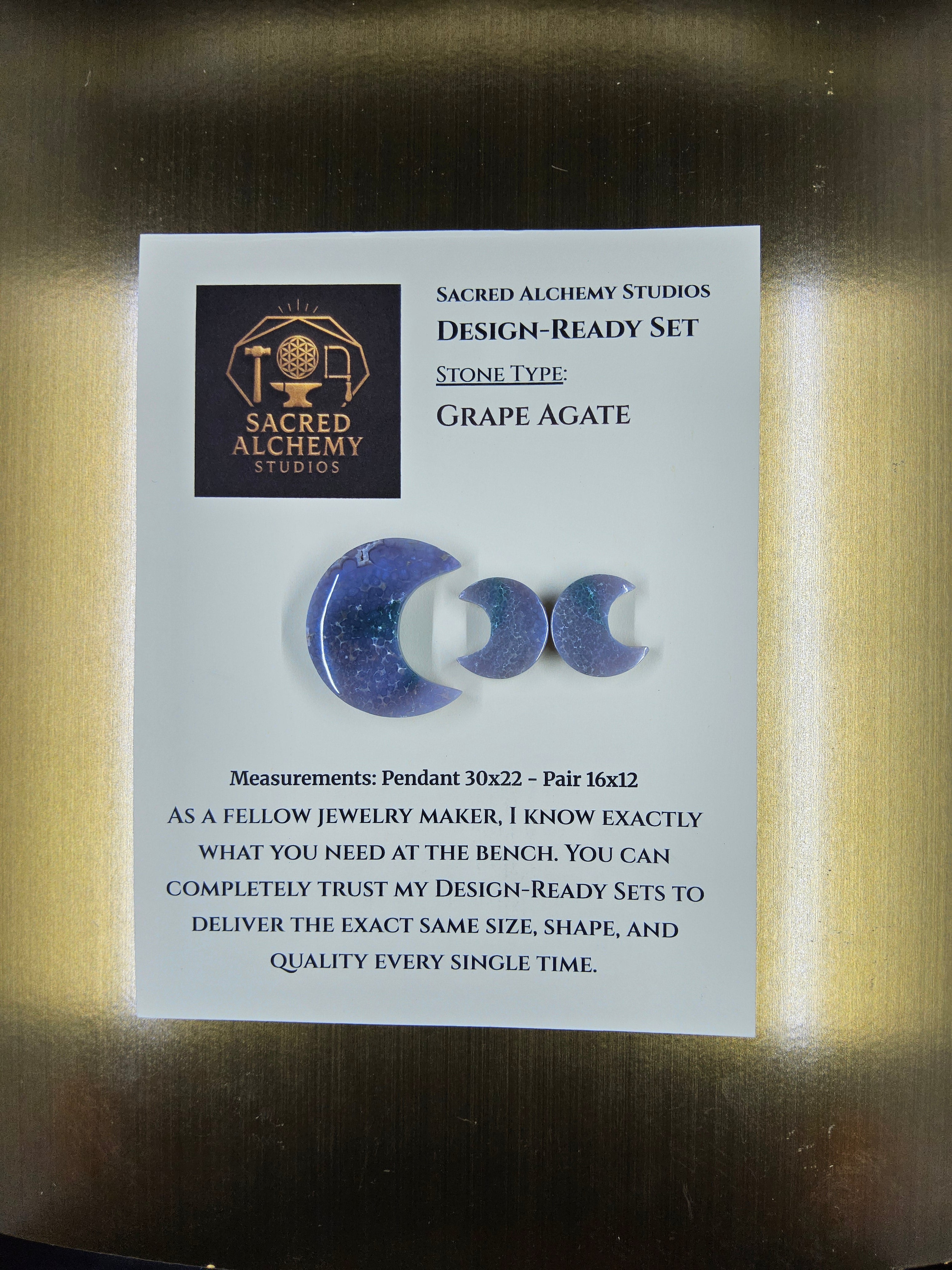 Crescent Moon - Grape Agate - Design-Ready Set by Sacred Alchemy Studios