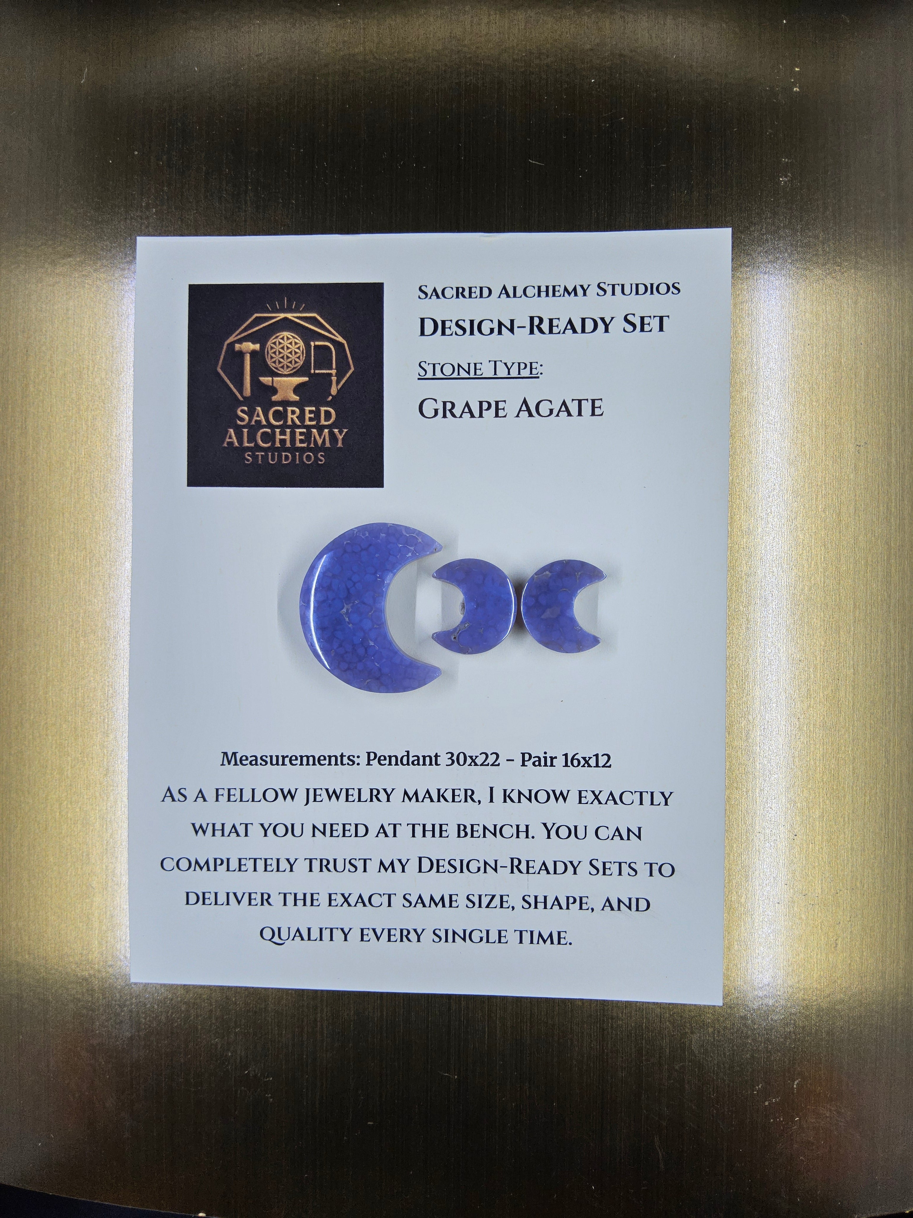 Crescent Moon - Grape Agate - Design-Ready Set by Sacred Alchemy Studios
