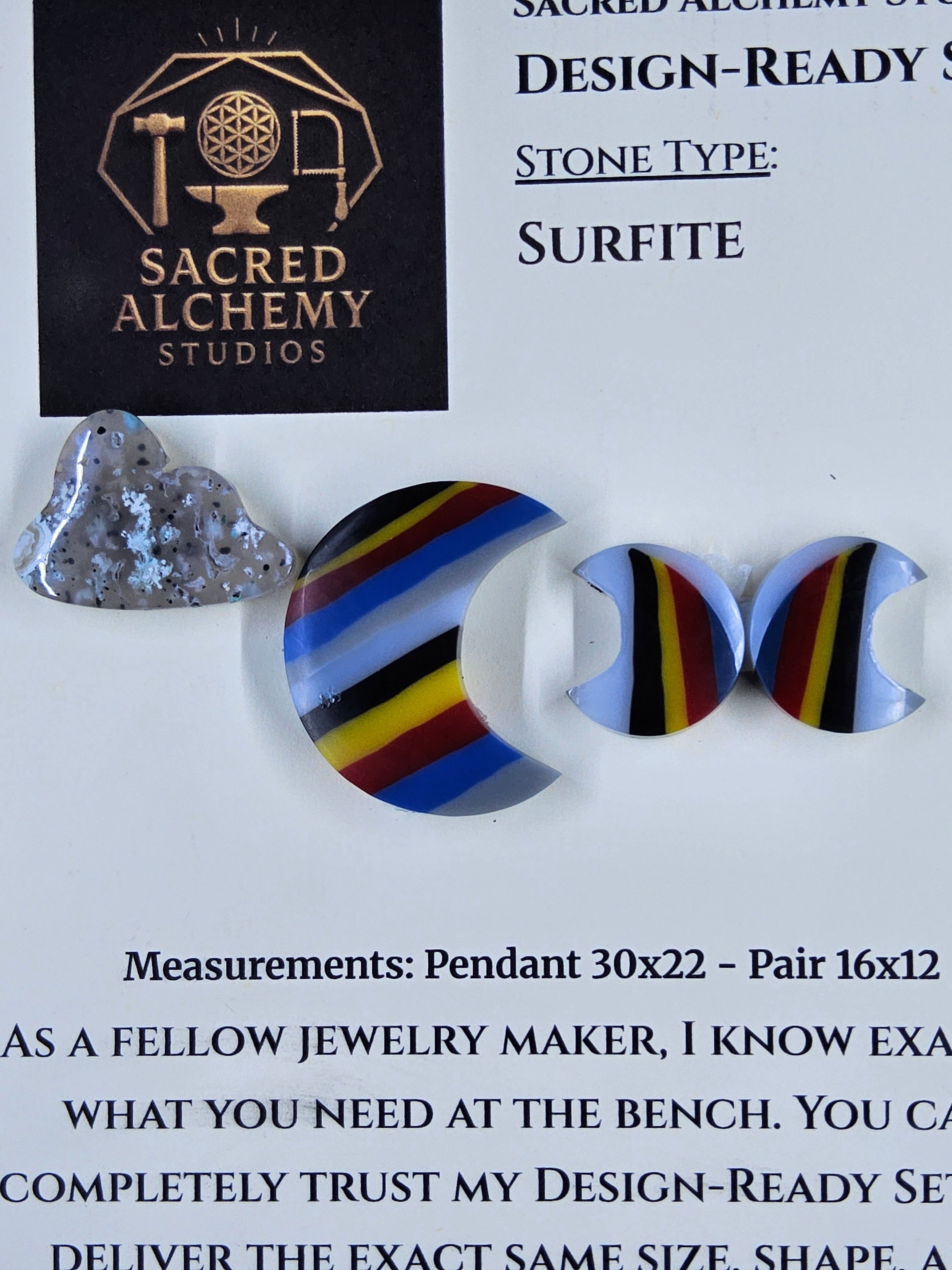 Crescent Moon - Surfite - Design-Ready Set by Sacred Alchemy Studios