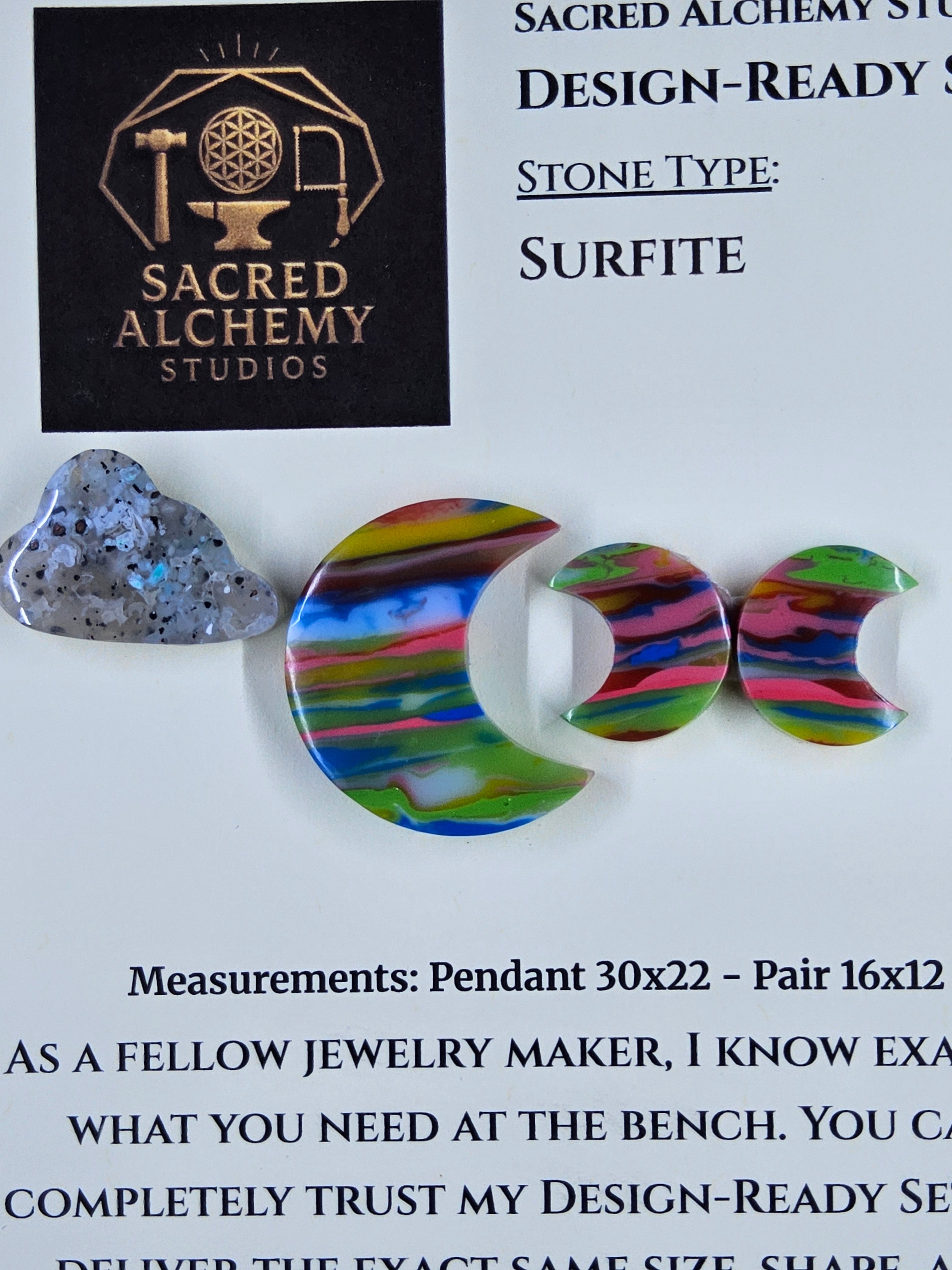 Crescent Moon - Surfite - Design-Ready Set by Sacred Alchemy Studios