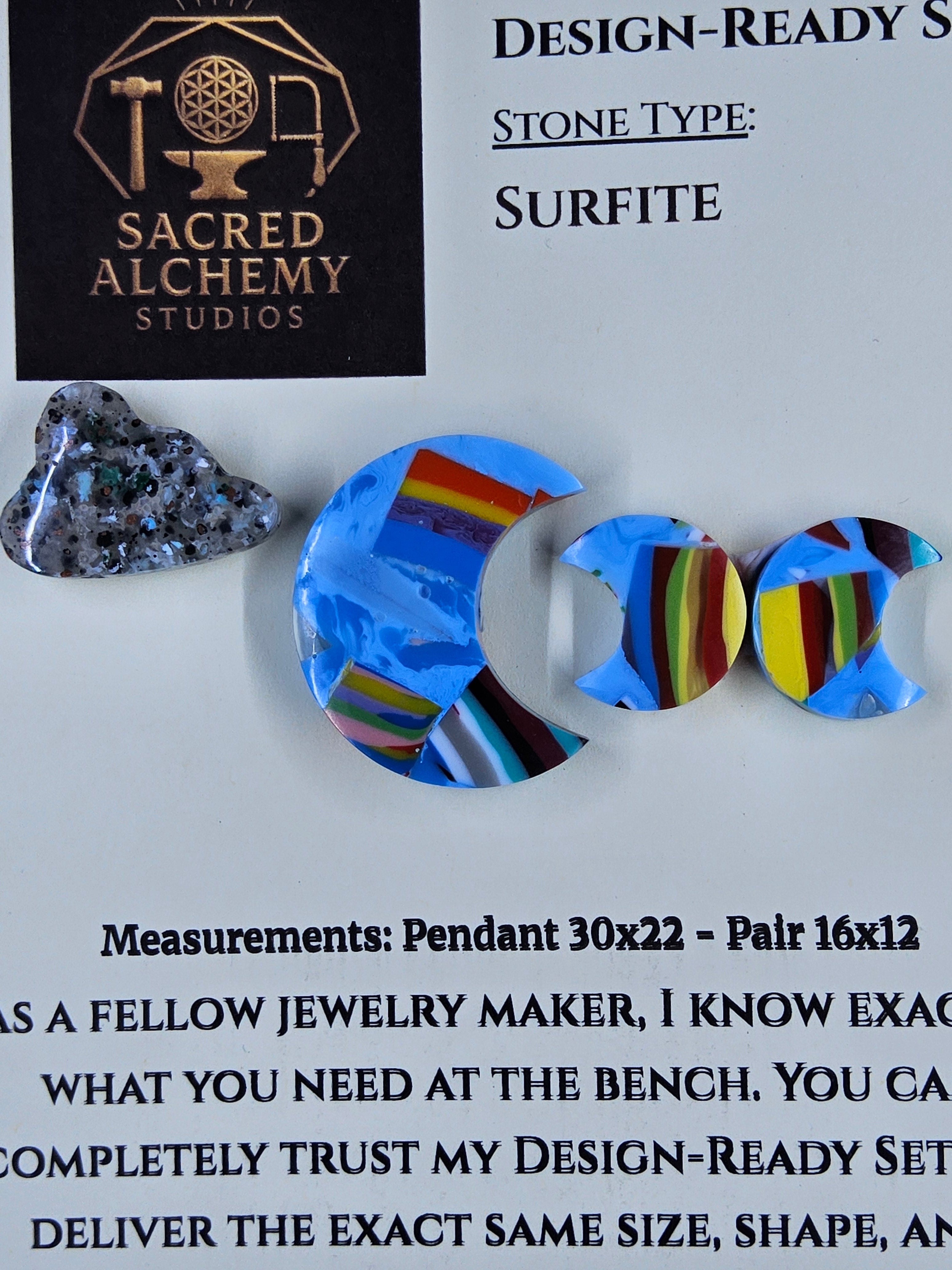 Crescent Moon - Surfite - Design-Ready Set by Sacred Alchemy Studios
