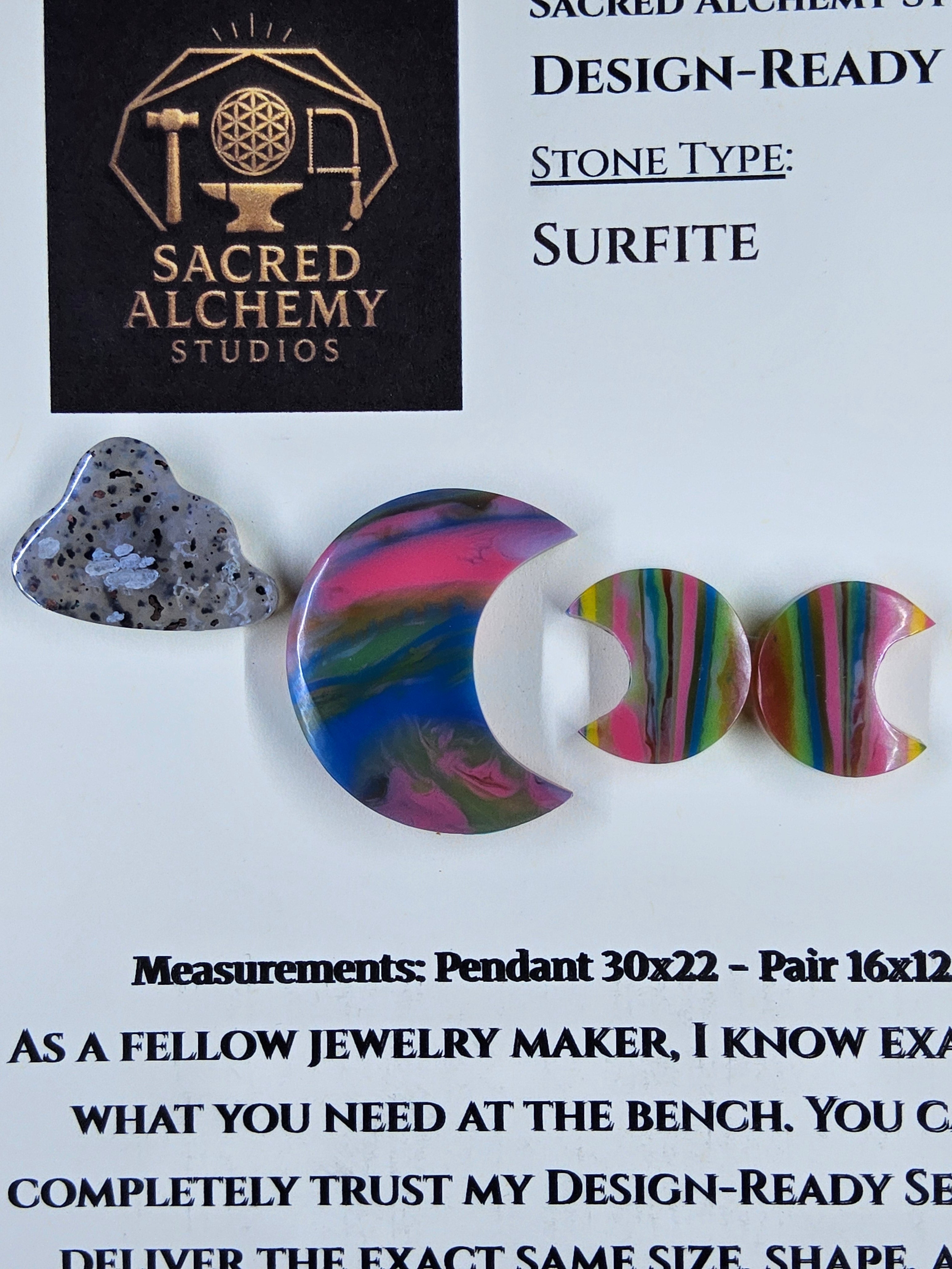 Crescent Moon - Surfite - Design-Ready Set by Sacred Alchemy Studios