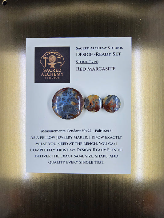 Circle Shape - Red Marcasite - Design-Ready Sets by Sacred Alchemy Studios