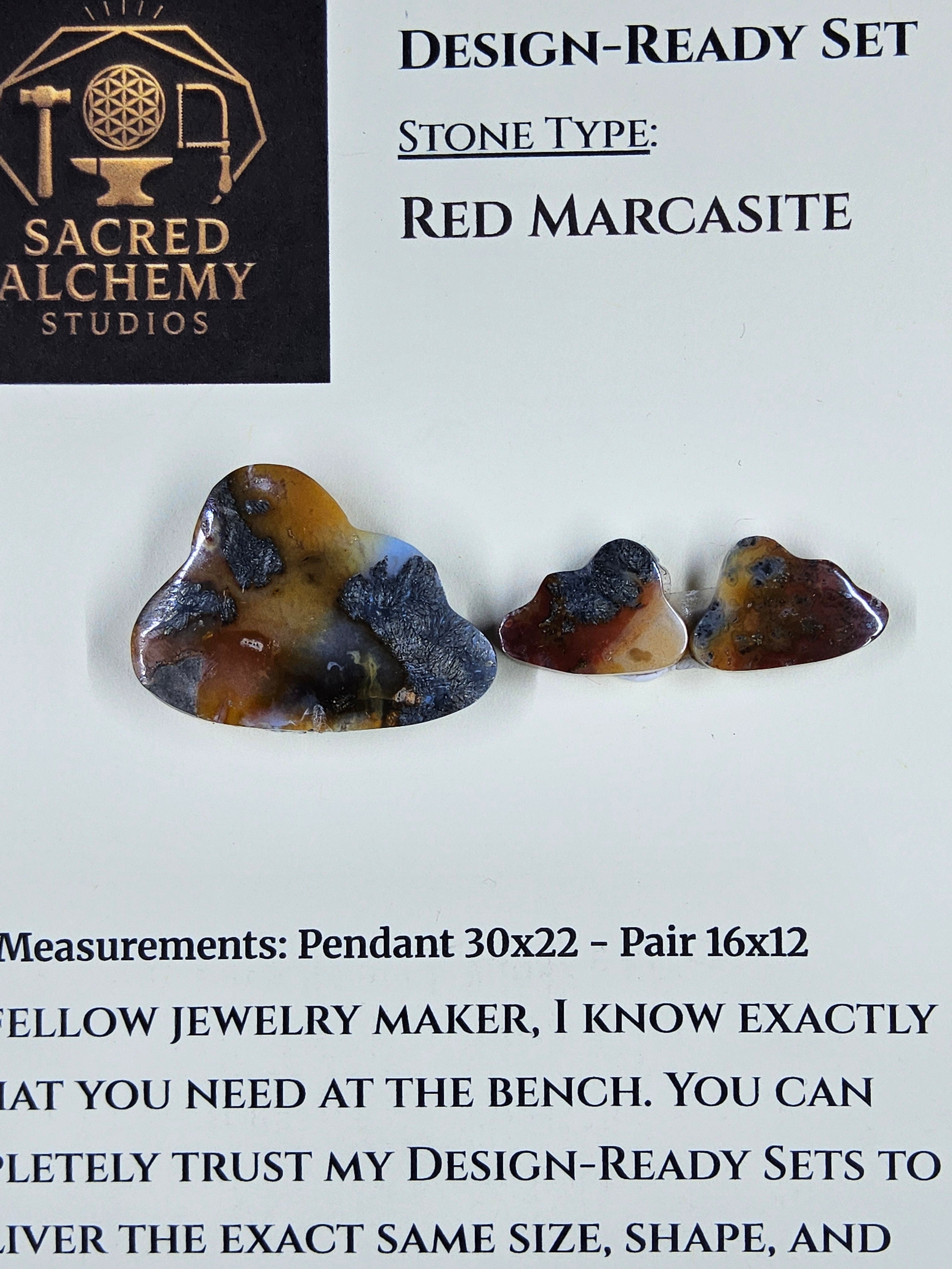 Cloud Shape - Red Marcasite - Design-Ready Sets by Sacred Alchemy Studios