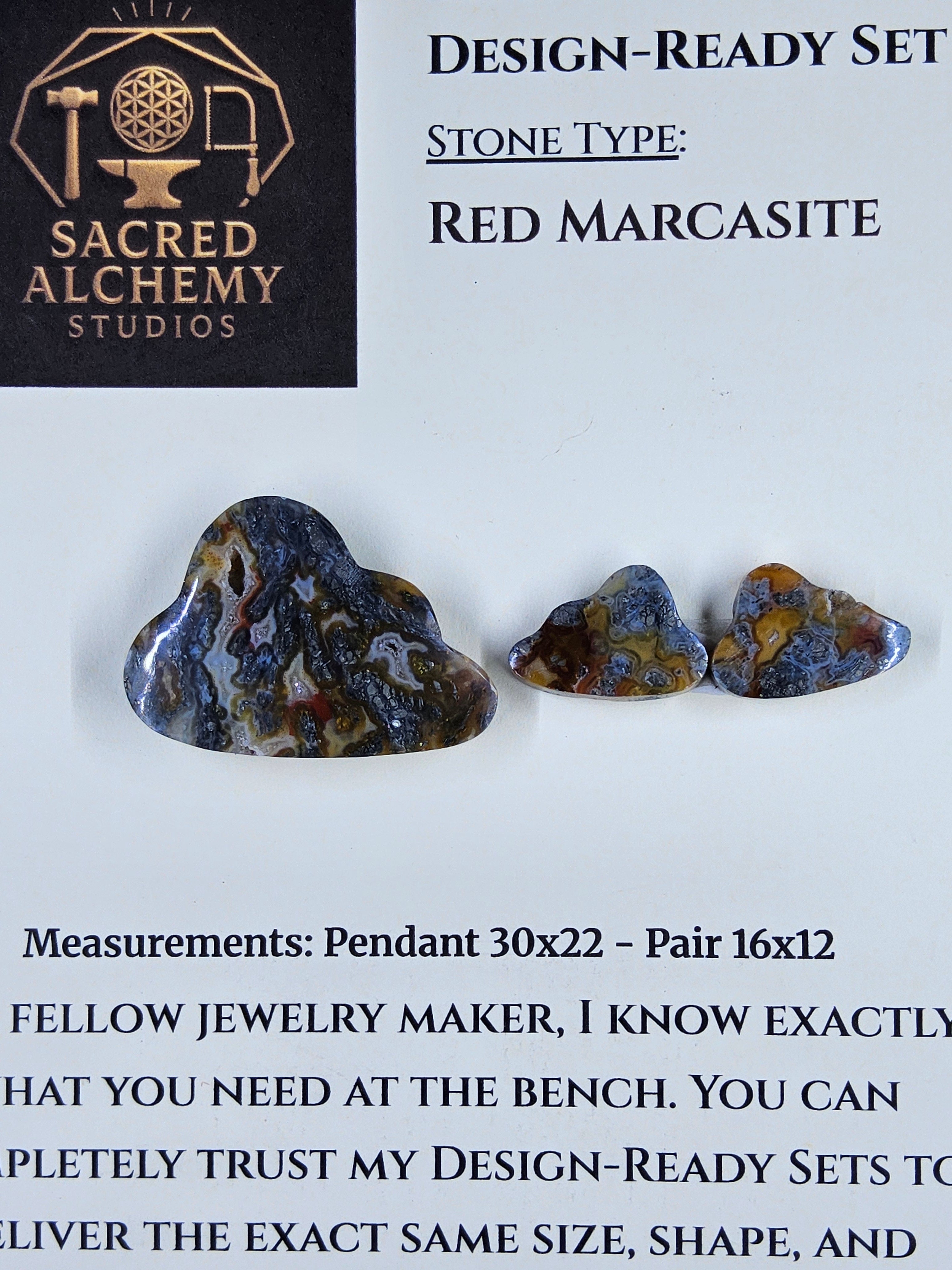 Cloud Shape - Red Marcasite - Design-Ready Sets by Sacred Alchemy Studios