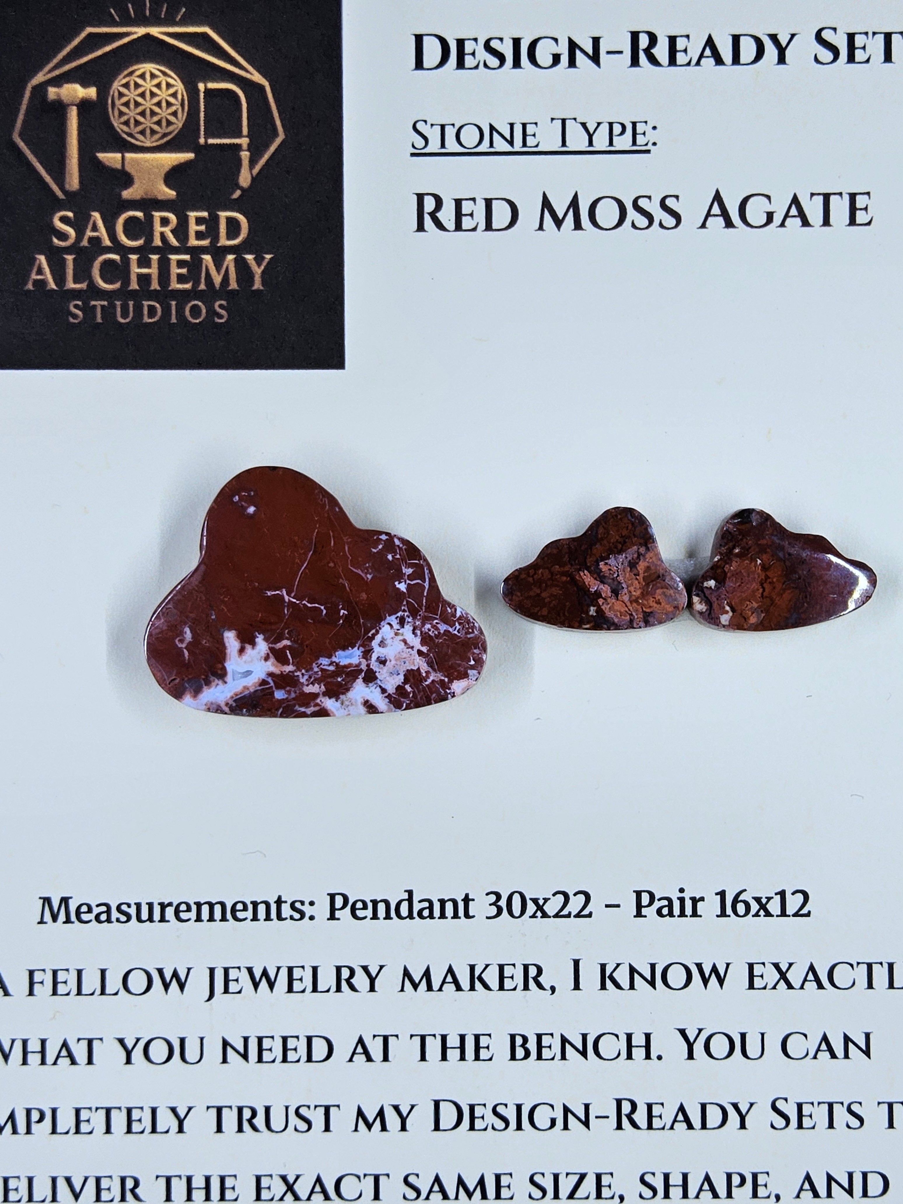 Cloud Shape - Red Moss Agate - Design-Ready Sets by Sacred Alchemy Studios