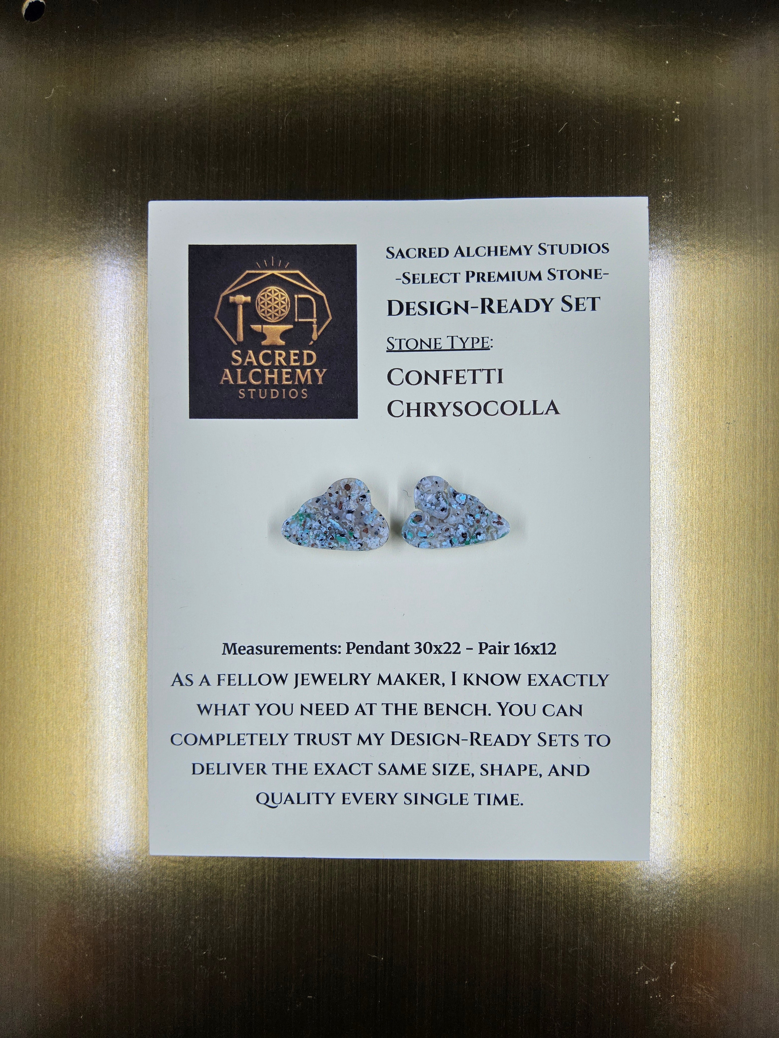 Cloud Shape - Confetti Chrysocolla - Sacred Alchemy Select - Earring Pairs by Sacred Alchemy Studios