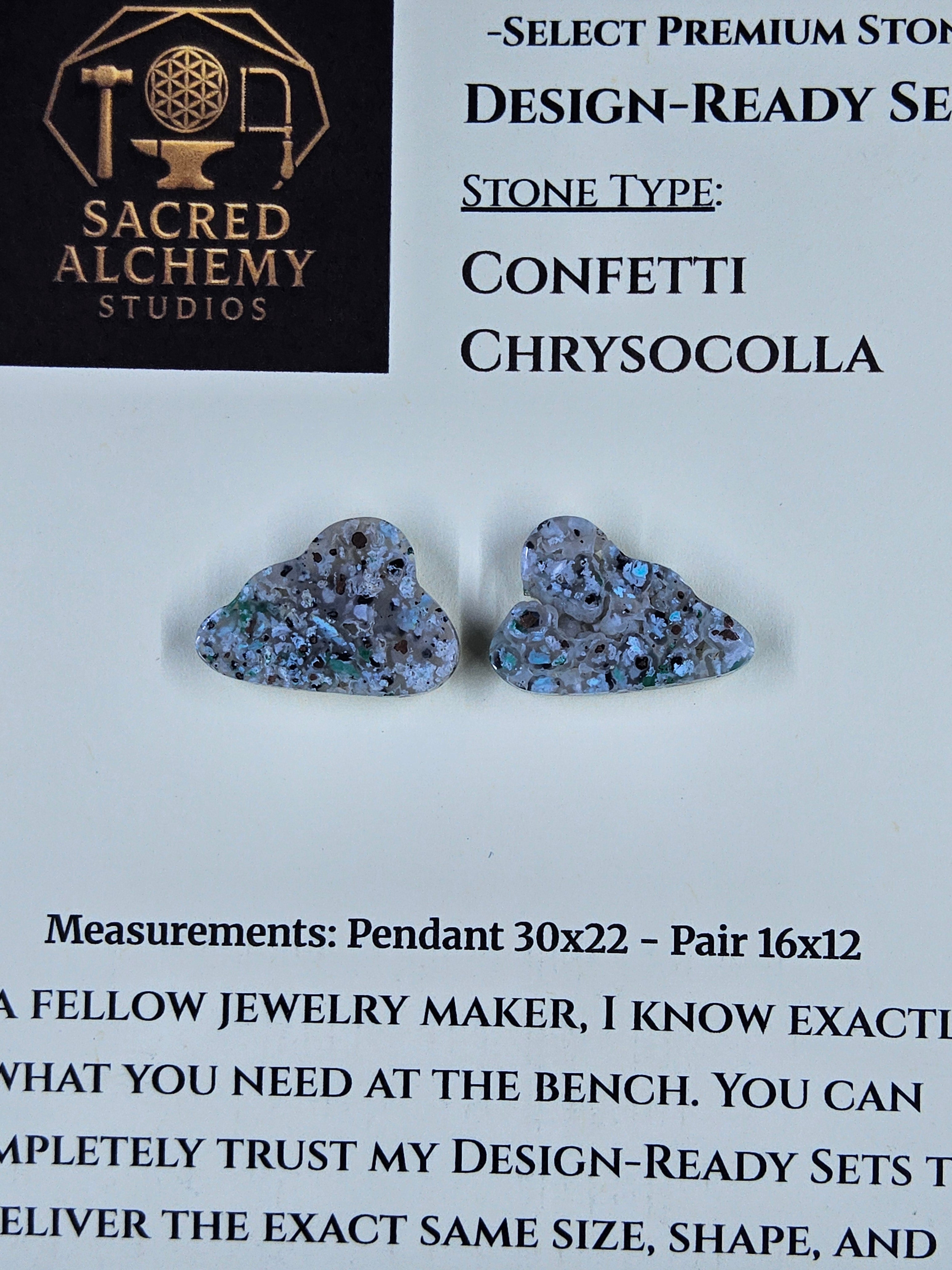 Cloud Shape - Confetti Chrysocolla - Sacred Alchemy Select - Earring Pairs by Sacred Alchemy Studios