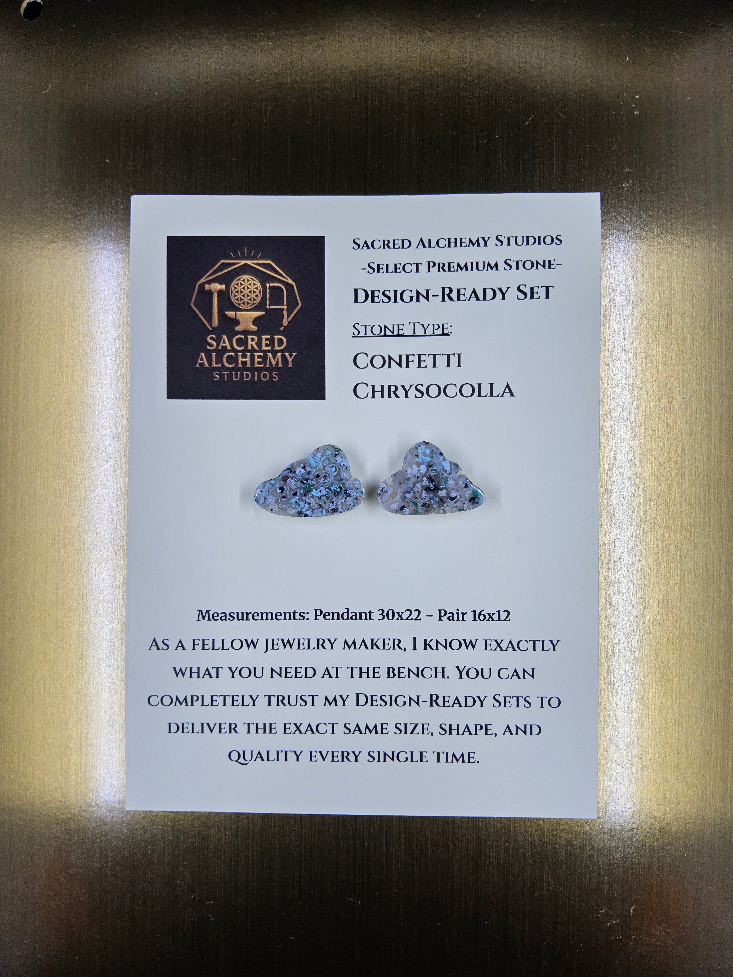 Cloud Shape - Confetti Chrysocolla - Sacred Alchemy Select - Earring Pairs by Sacred Alchemy Studios
