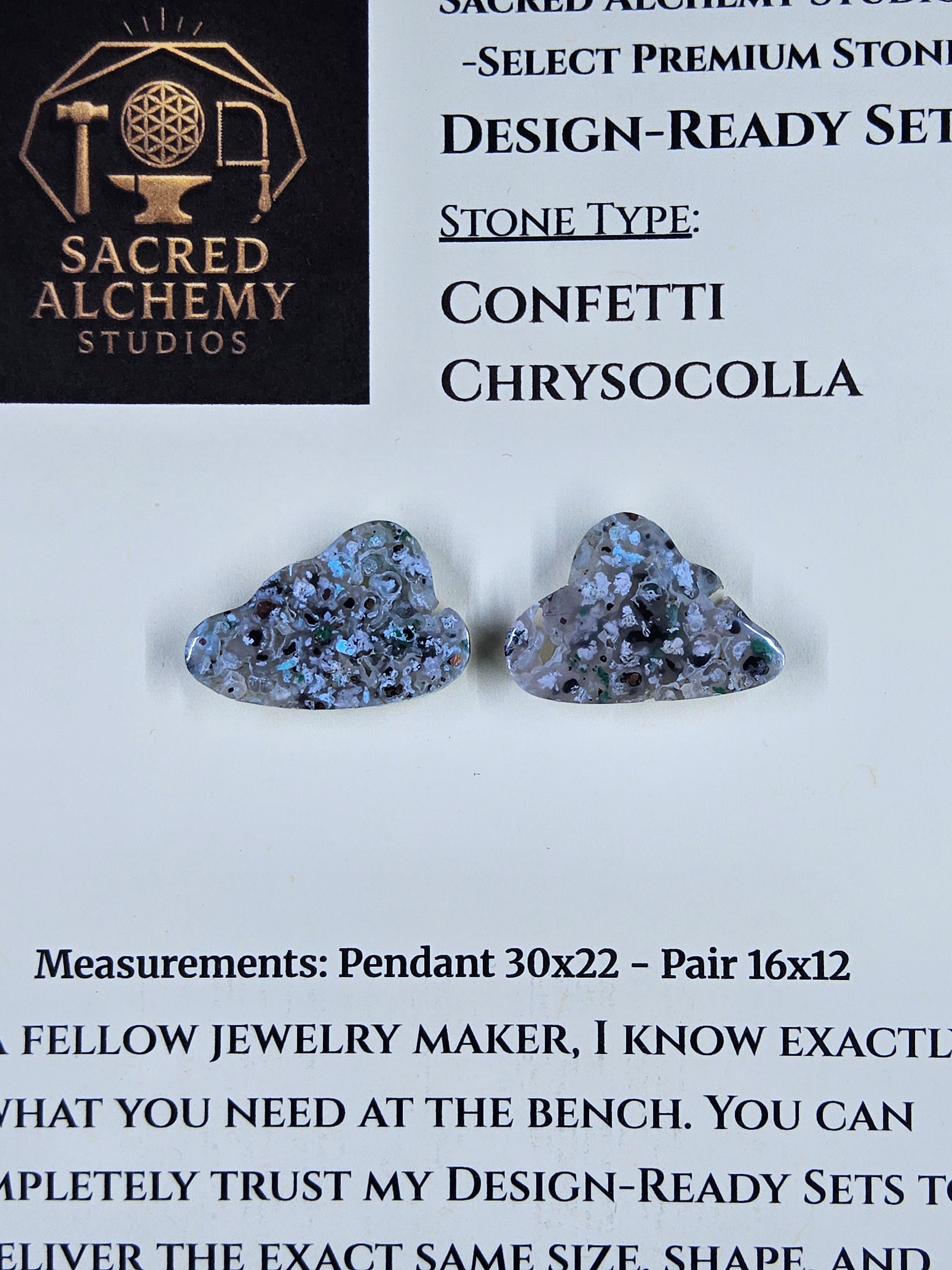 Cloud Shape - Confetti Chrysocolla - Sacred Alchemy Select - Earring Pairs by Sacred Alchemy Studios