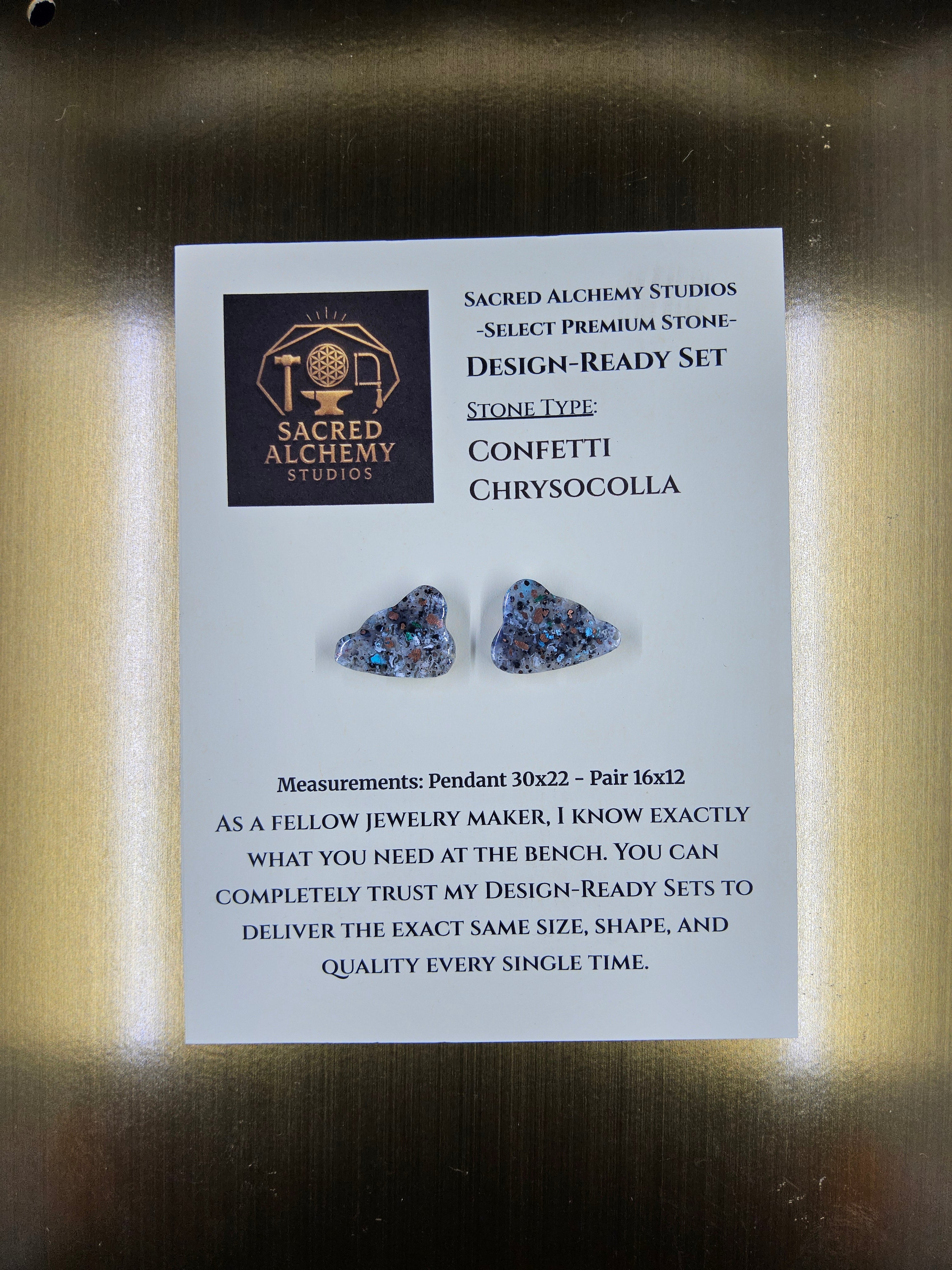Cloud Shape - Confetti Chrysocolla - Sacred Alchemy Select - Earring Pairs by Sacred Alchemy Studios