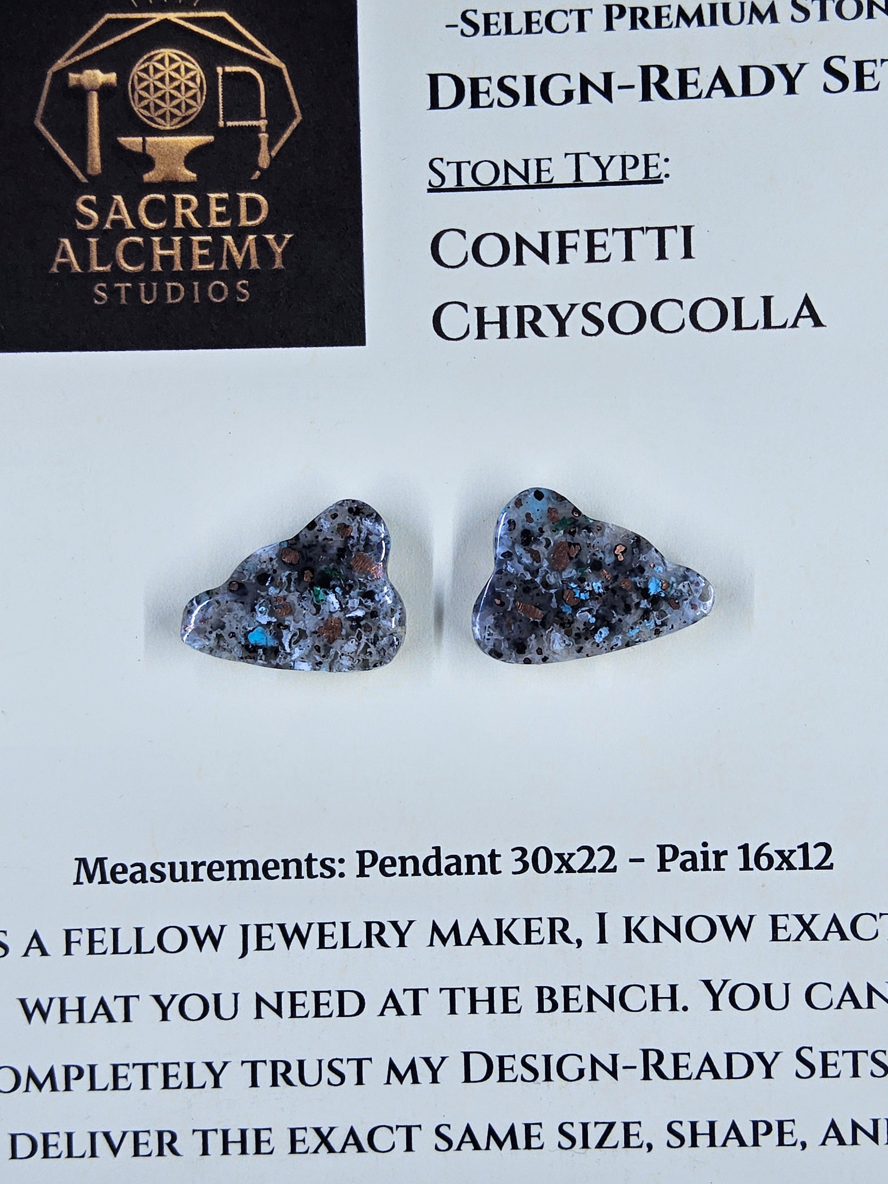 Cloud Shape - Confetti Chrysocolla - Sacred Alchemy Select - Earring Pairs by Sacred Alchemy Studios