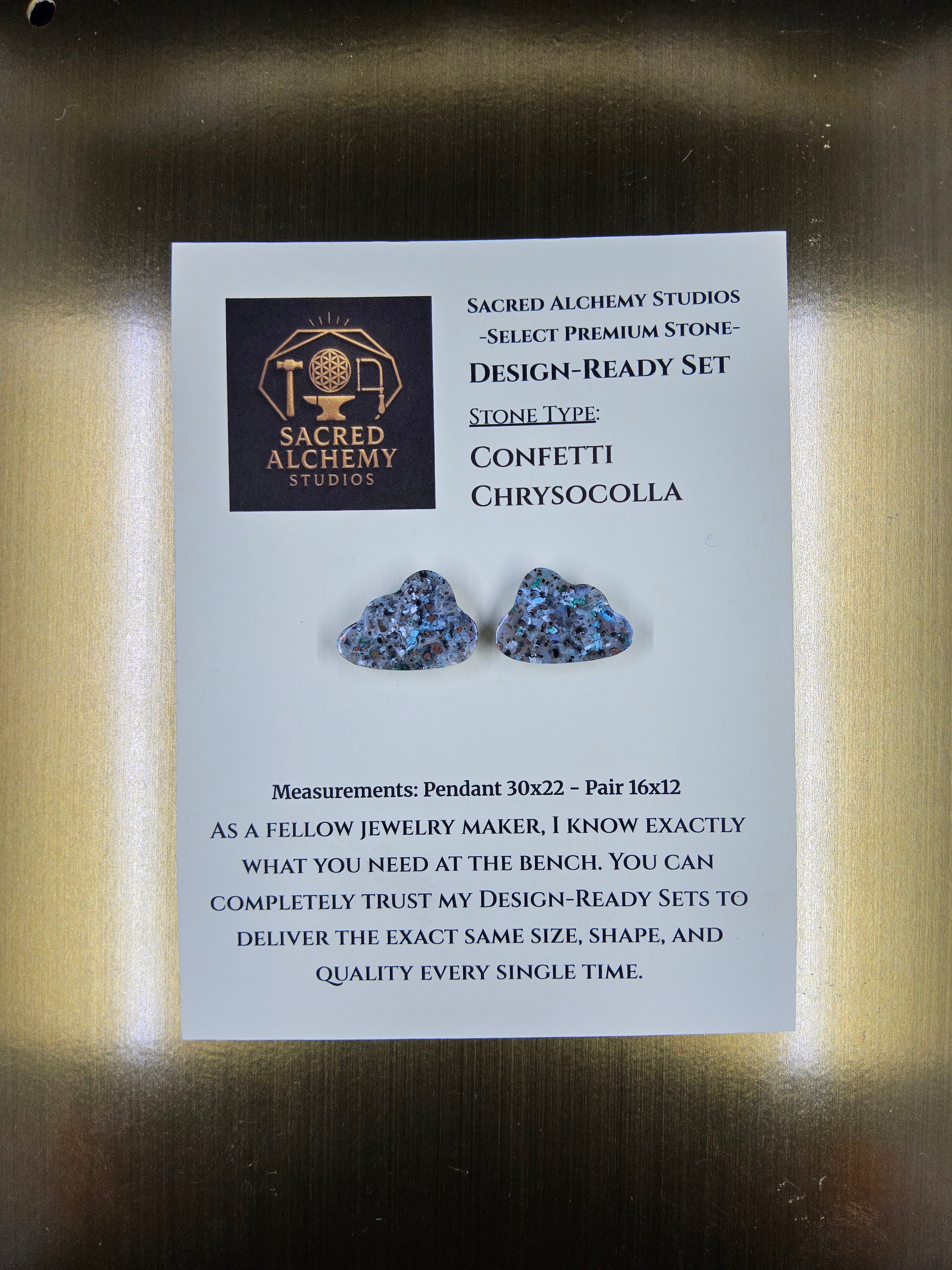 Cloud Shape - Confetti Chrysocolla - Sacred Alchemy Select - Earring Pairs by Sacred Alchemy Studios