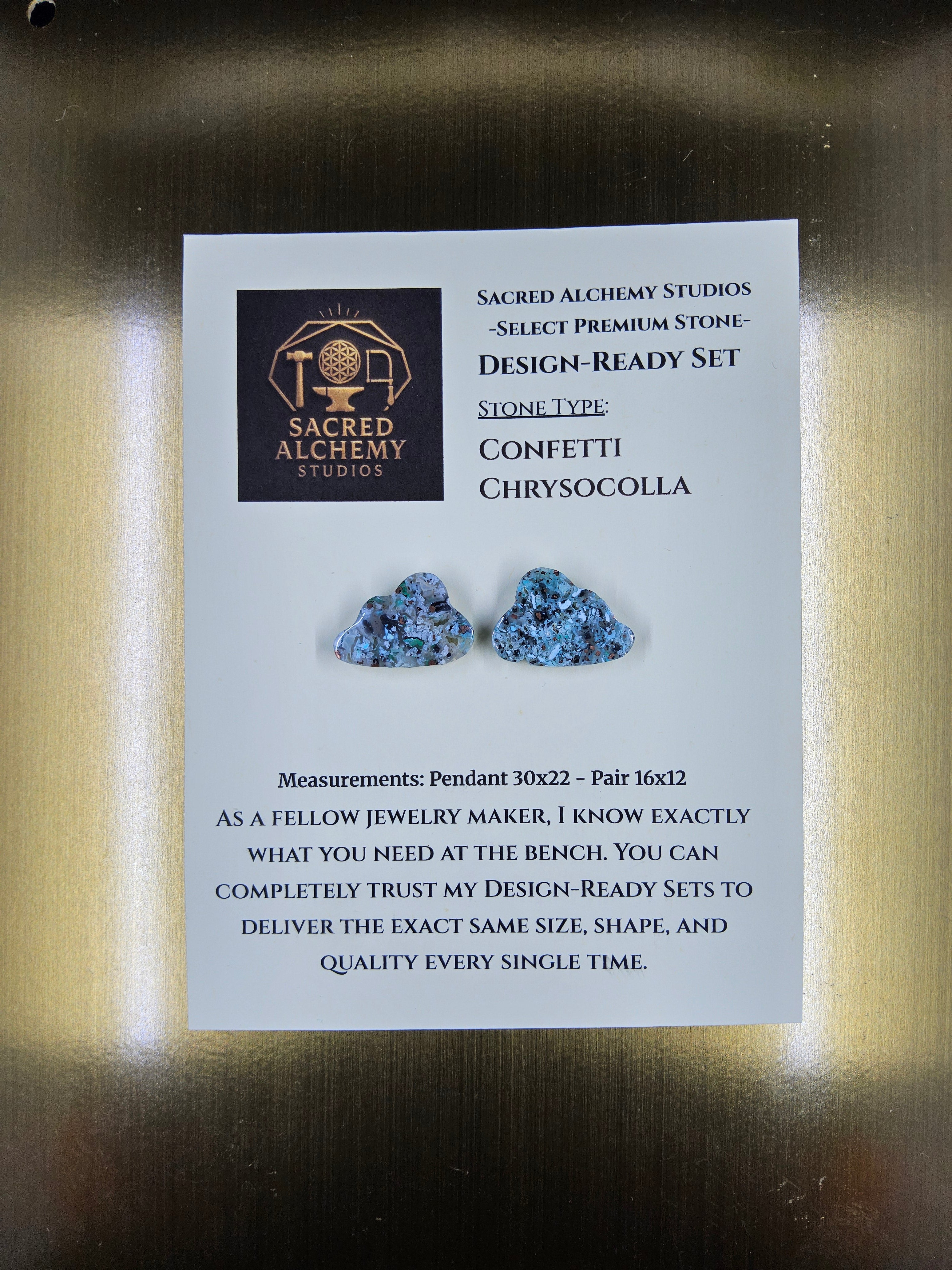 Cloud Shape - Confetti Chrysocolla - Sacred Alchemy Select - Earring Pairs by Sacred Alchemy Studios