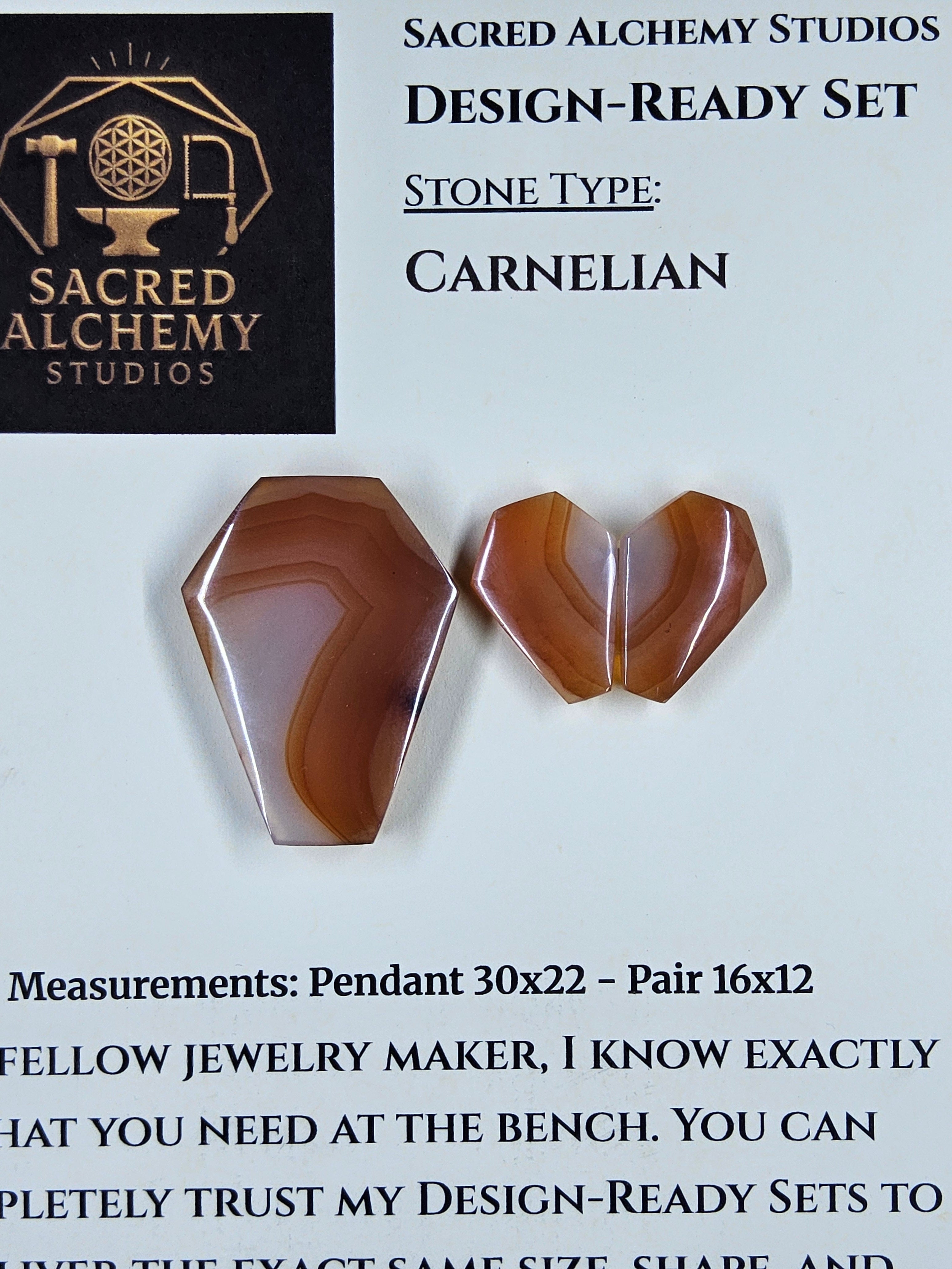 Coffin Shape - Carnelian - Design-Ready Sets by Sacred Alchemy Studios