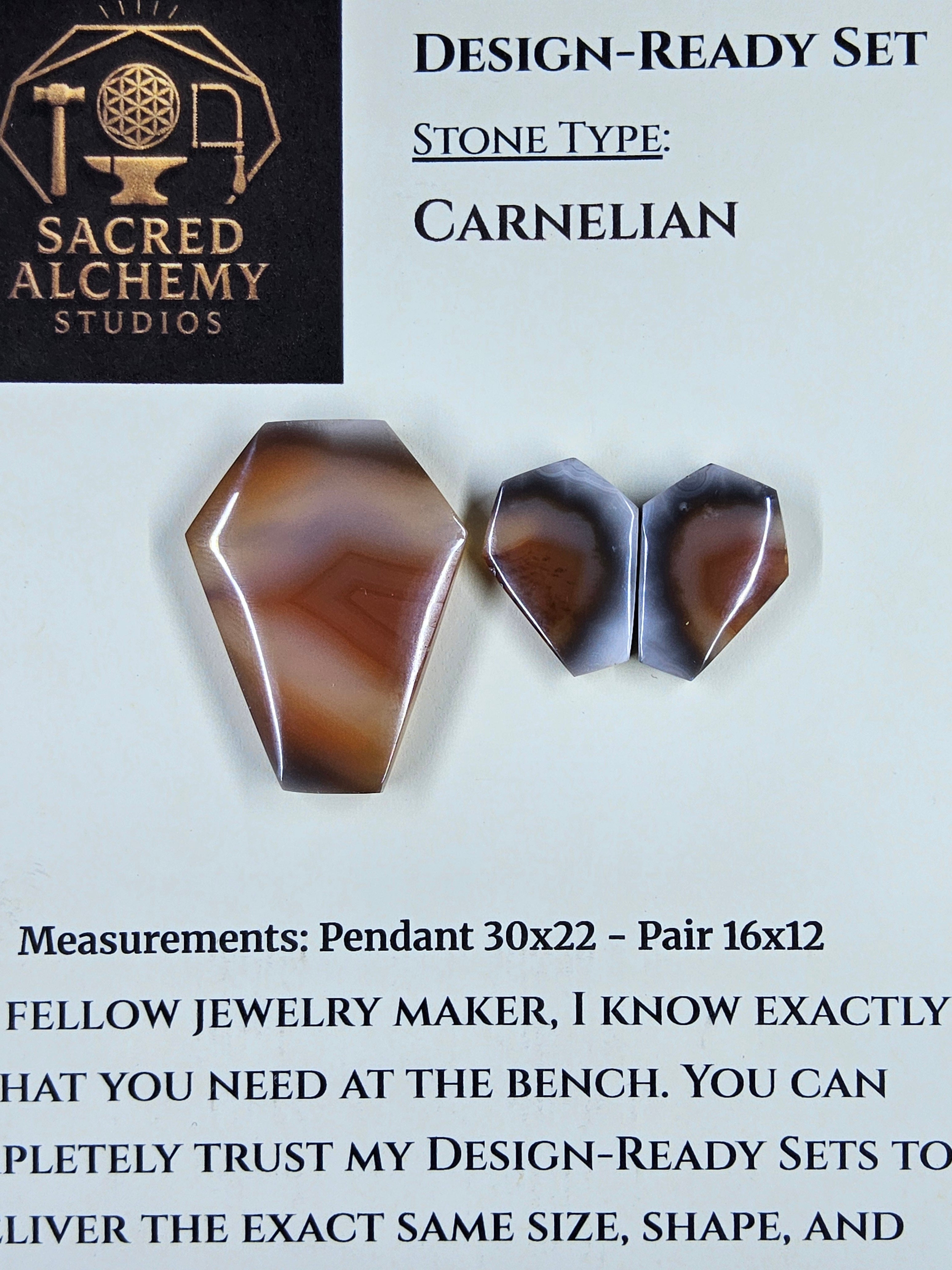Coffin Shape - Carnelian - Design-Ready Sets by Sacred Alchemy Studios