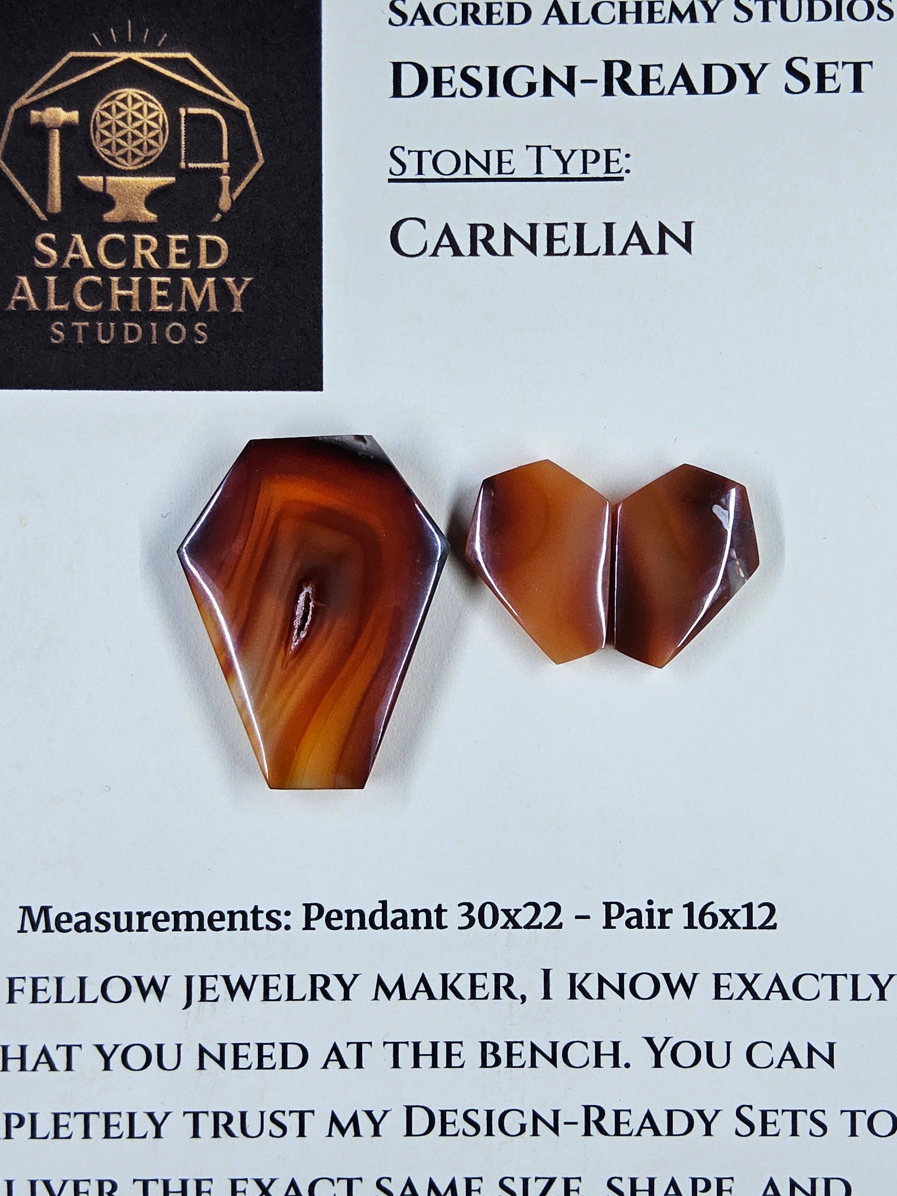 Coffin Shape - Carnelian - Design-Ready Sets by Sacred Alchemy Studios
