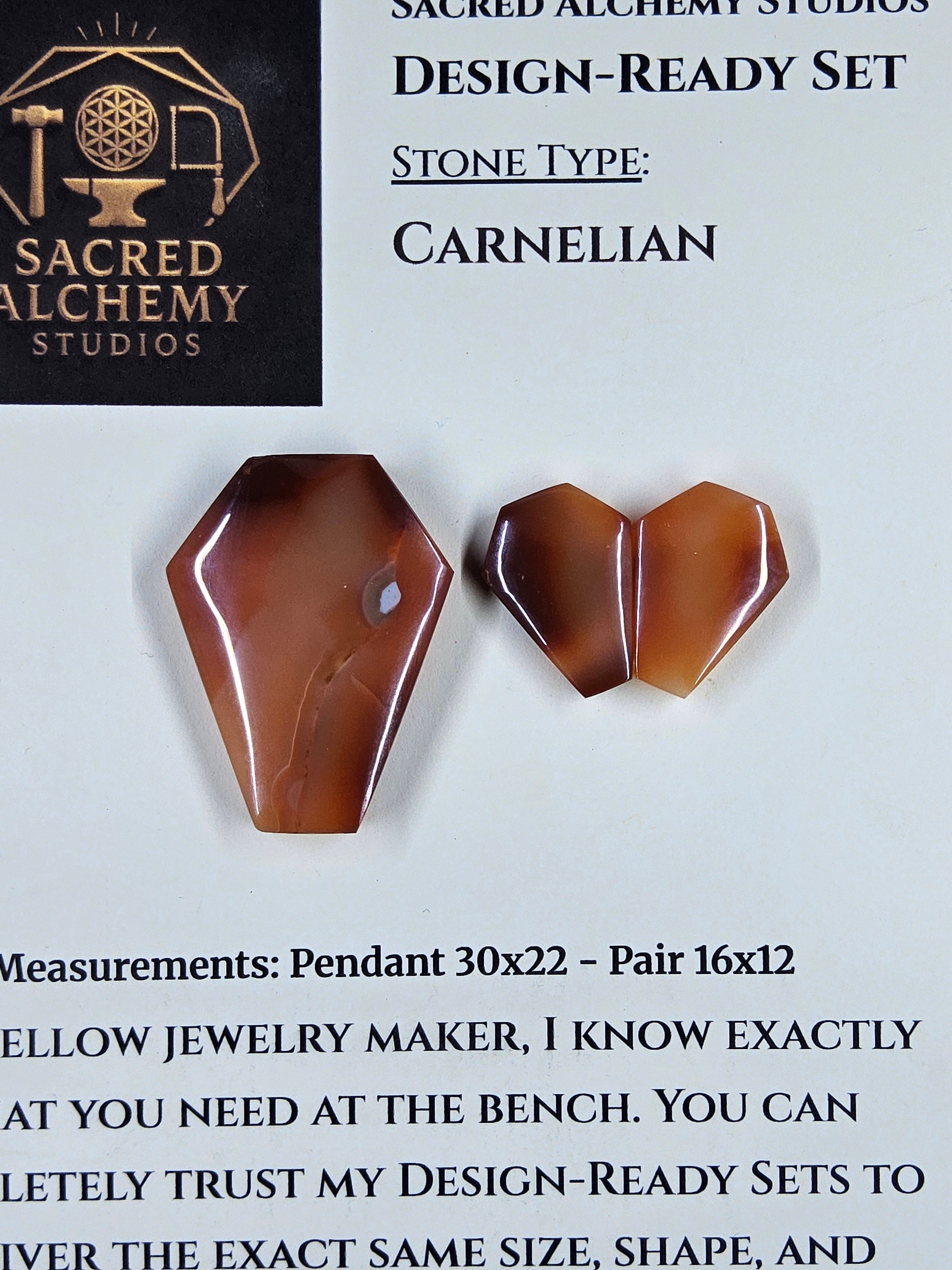 Coffin Shape - Carnelian - Design-Ready Sets by Sacred Alchemy Studios