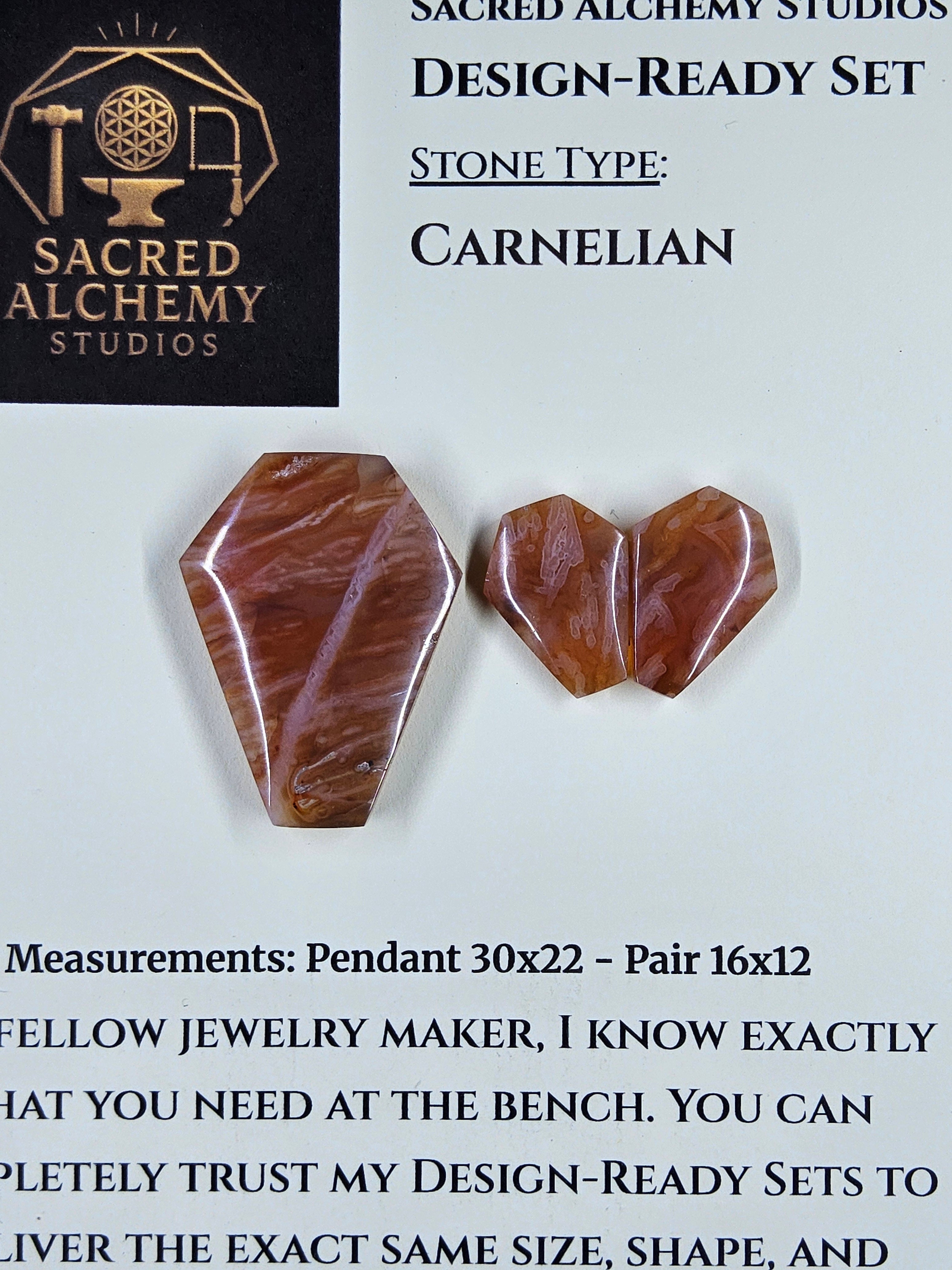 Coffin Shape - Carnelian - Design-Ready Sets by Sacred Alchemy Studios