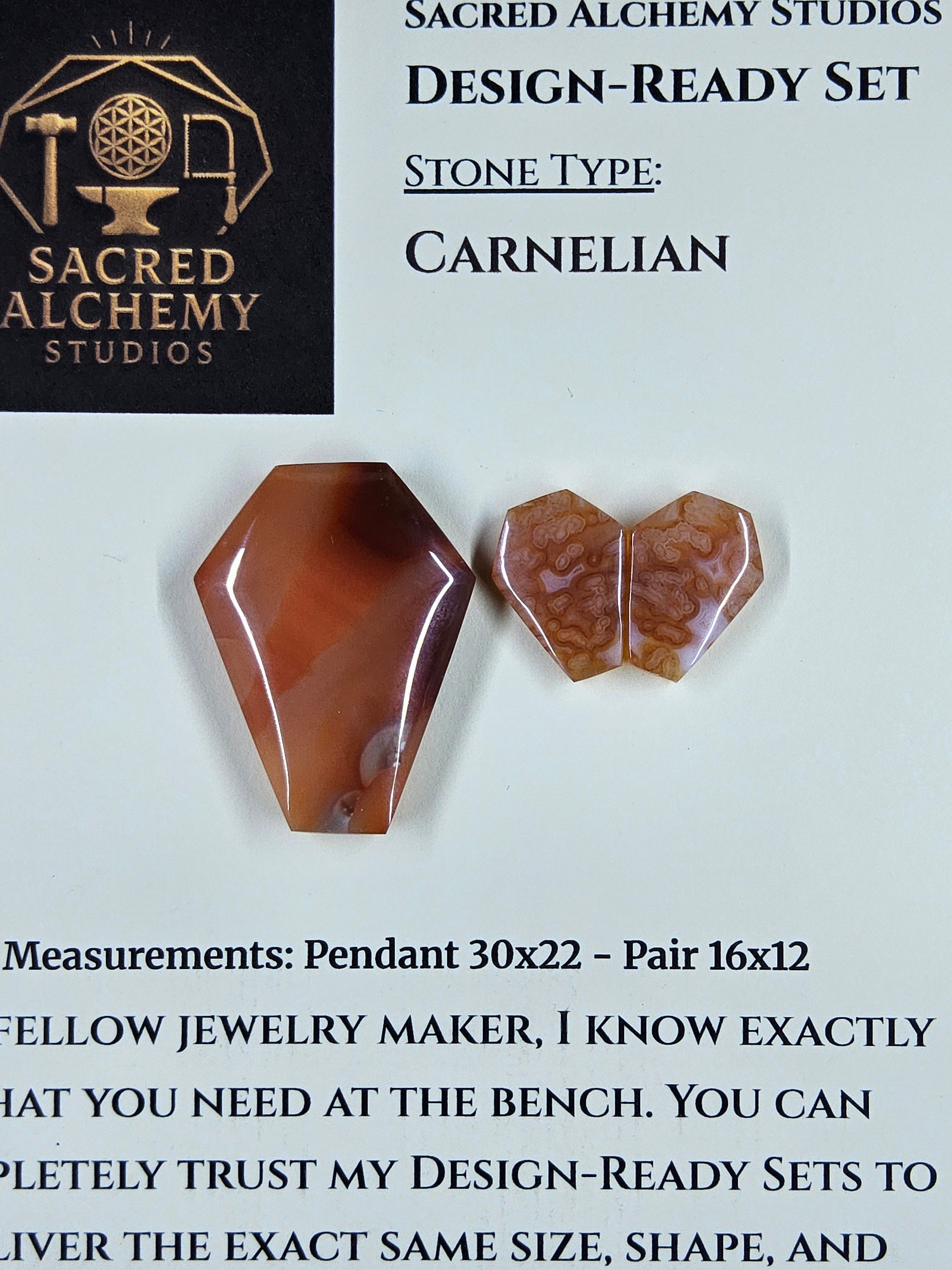Coffin Shape - Carnelian - Design-Ready Sets by Sacred Alchemy Studios