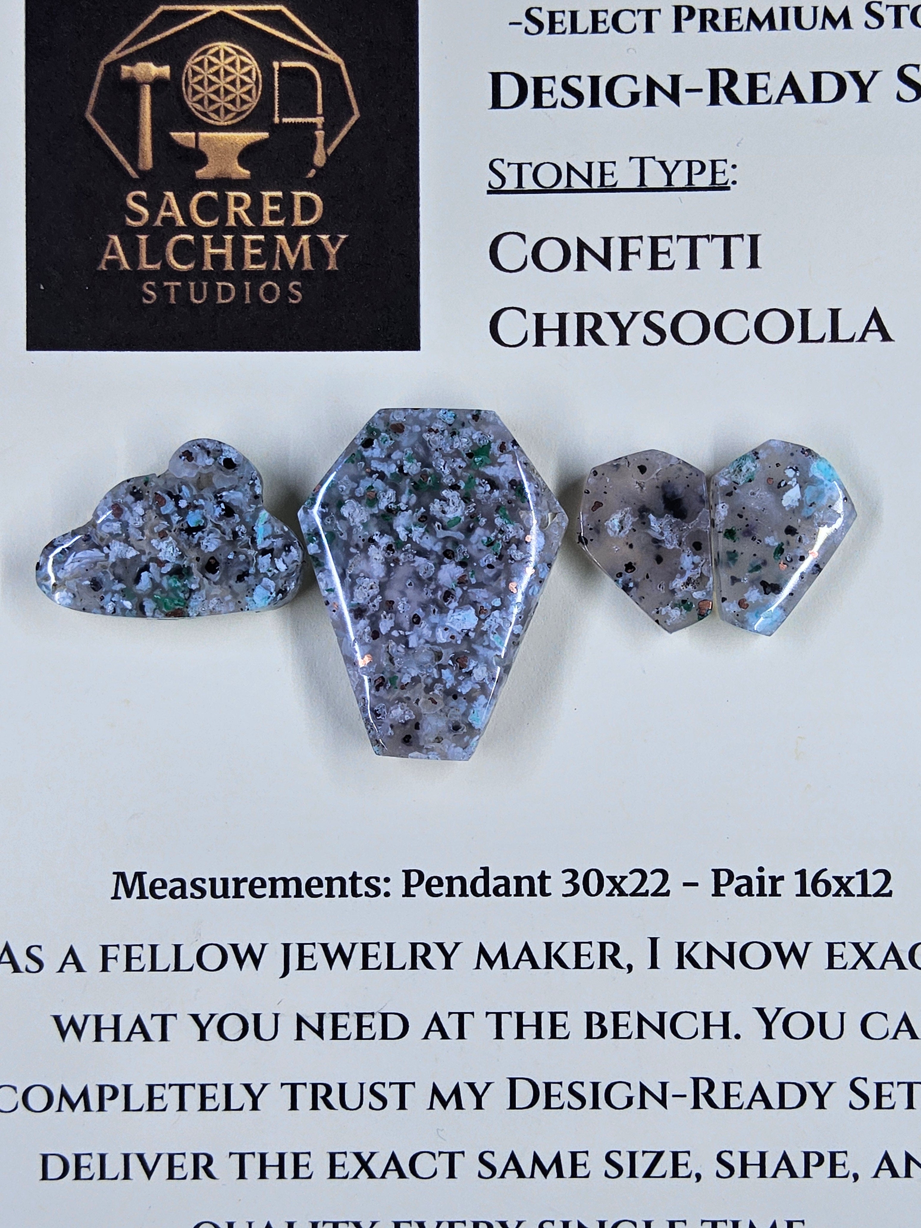 Coffin Shape - Confetti Chrysocolla - Sacred Alchemy Select - Design-Ready Set by Sacred Alchemy Studios