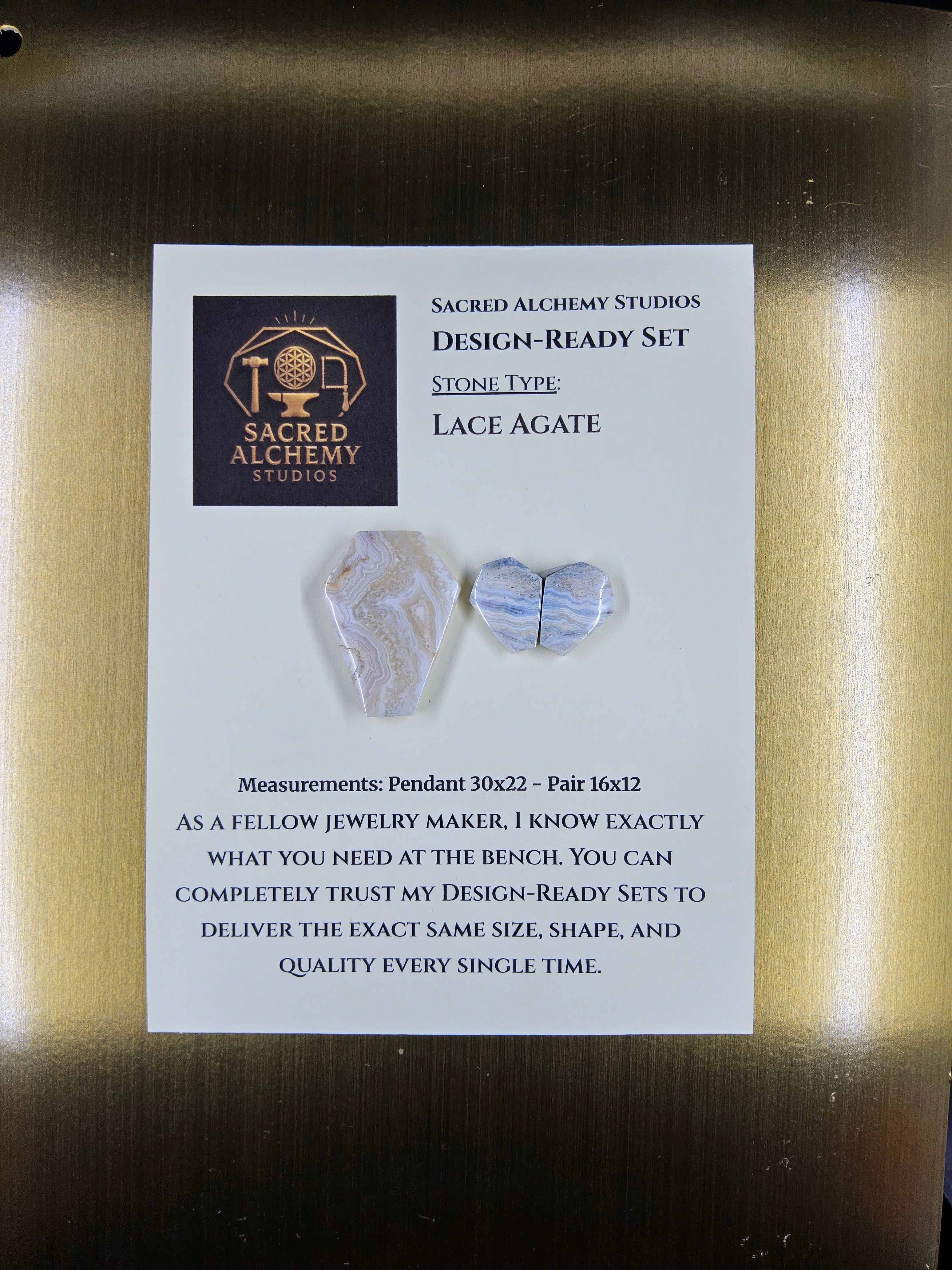 Coffin Shape - Lace Agate - Design-Ready Sets by Sacred Alchemy Studios