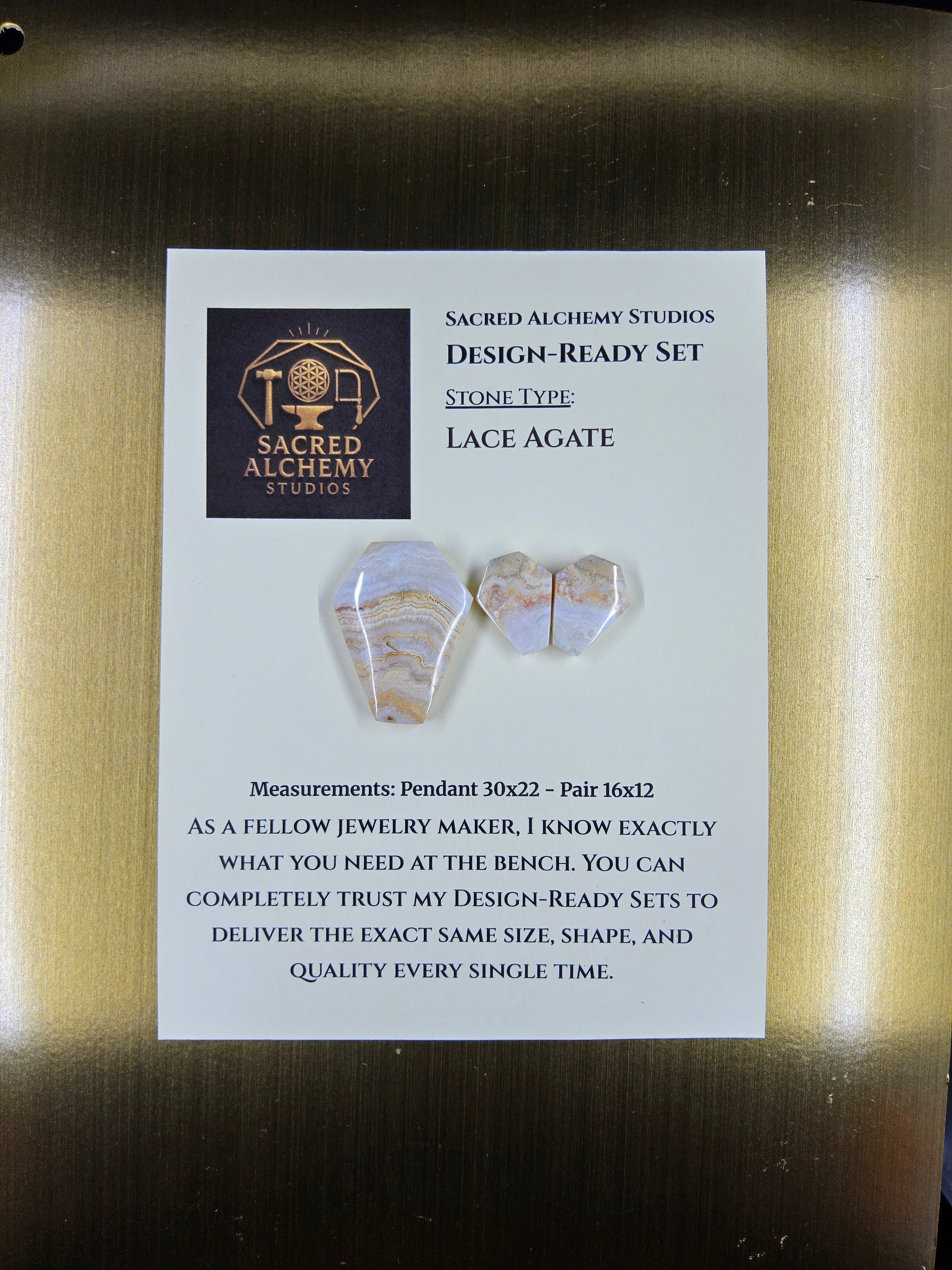 Coffin Shape - Lace Agate - Design-Ready Sets by Sacred Alchemy Studios
