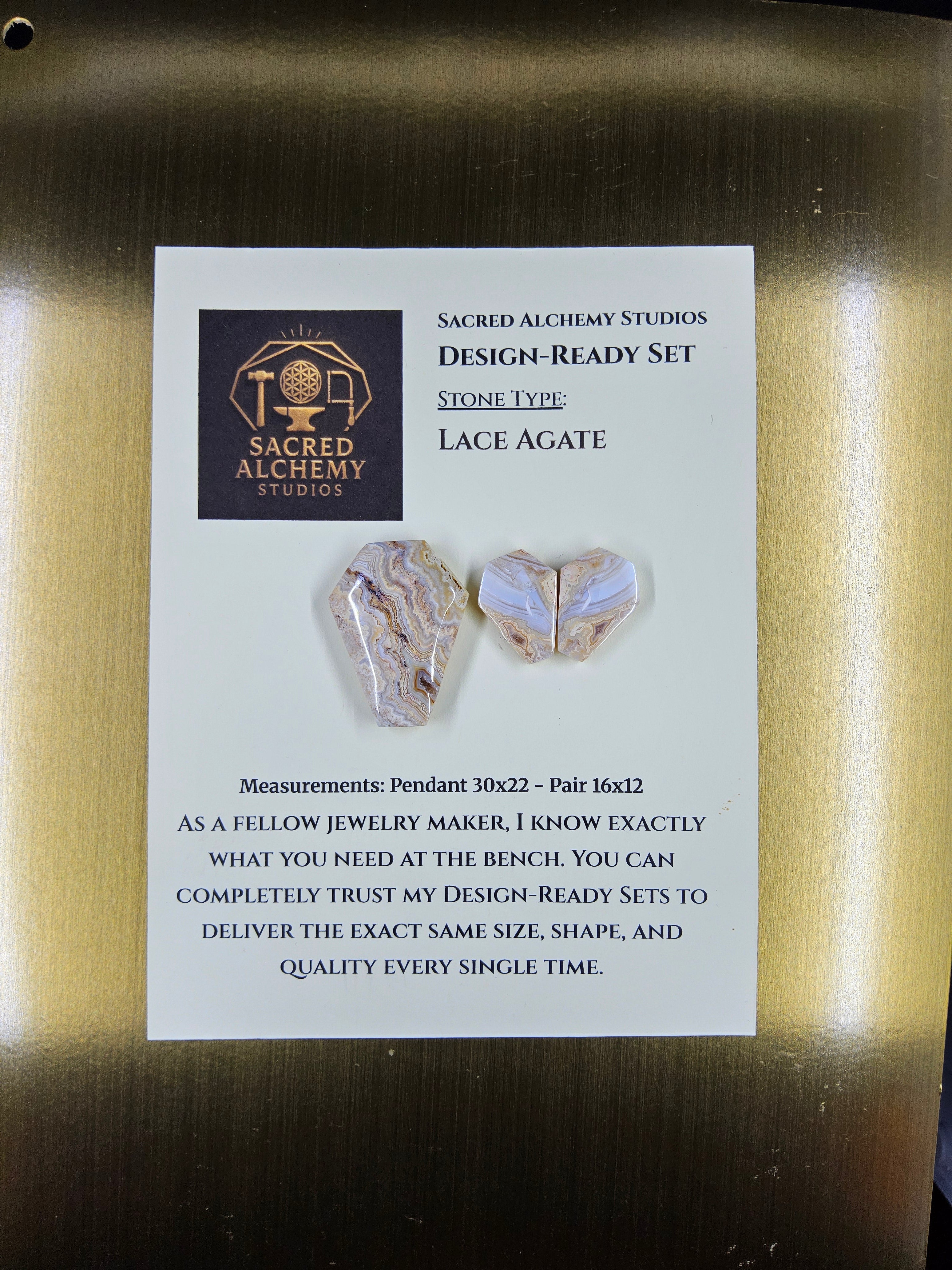 Coffin Shape - Lace Agate - Design-Ready Sets by Sacred Alchemy Studios