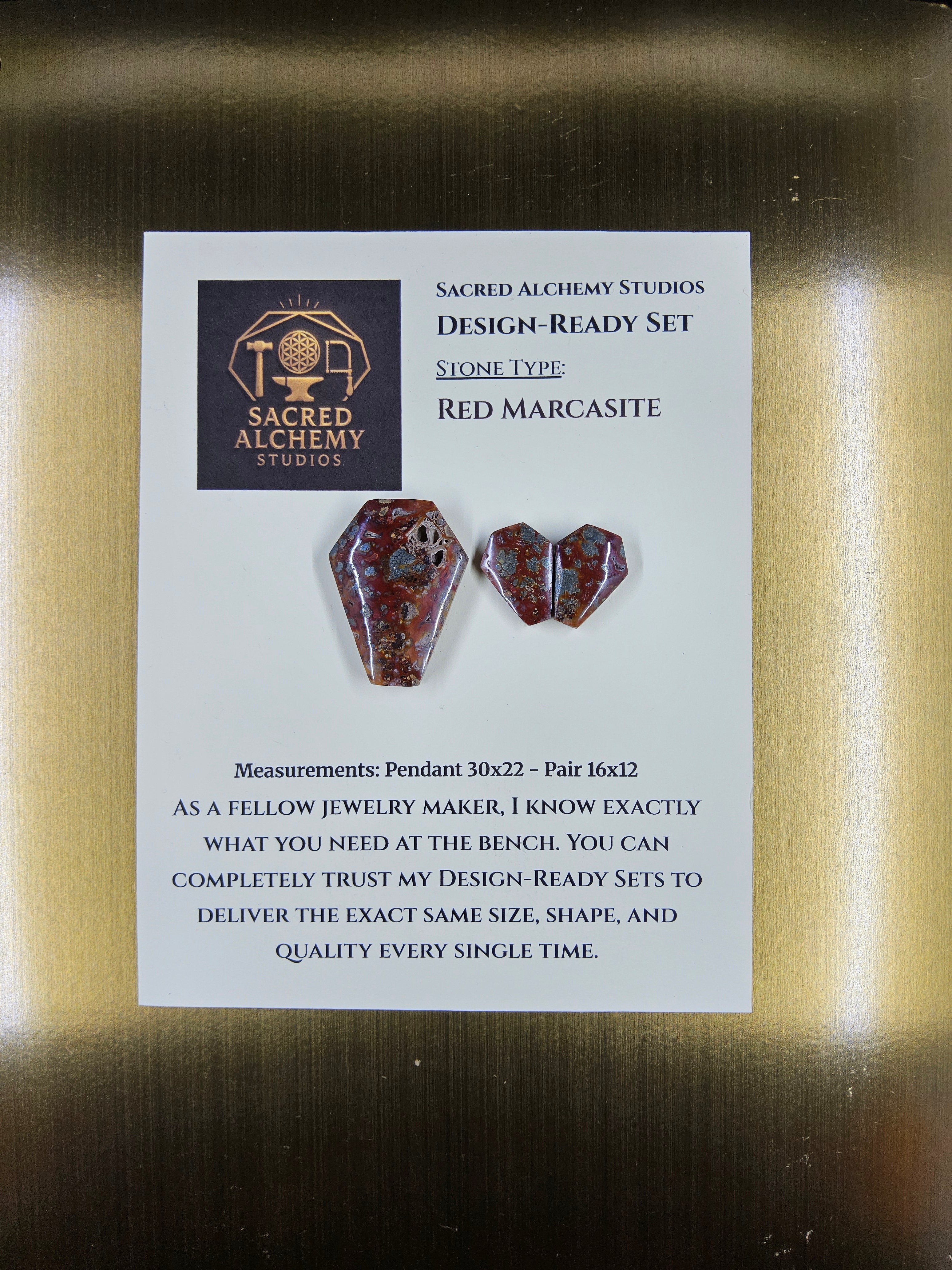 Coffin Shape - Red Marcasite - Design-Ready Set by Sacred Alchemy Studios