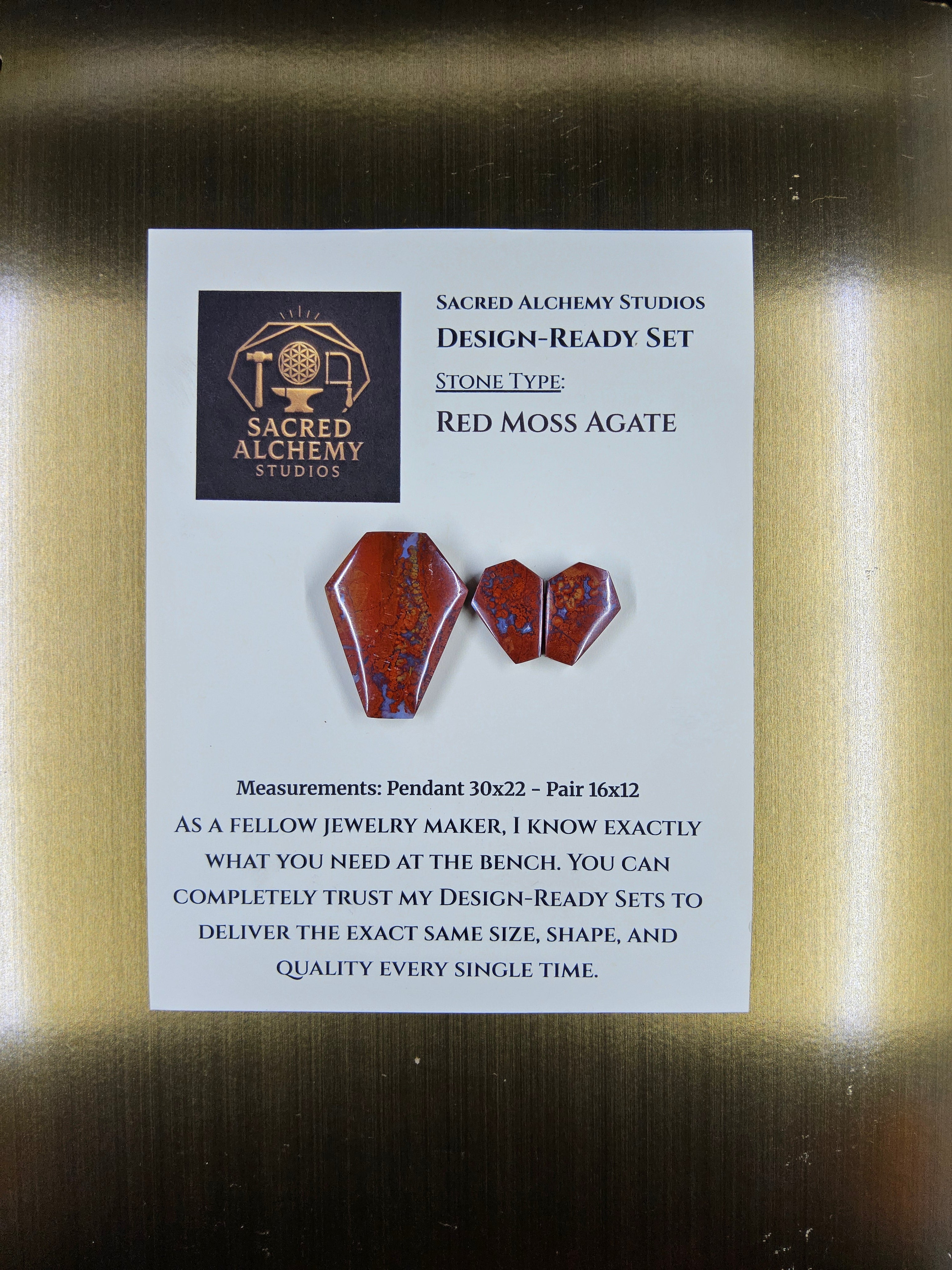 Coffin Shape - Red Moss Agate - Design-Ready Set by Sacred Alchemy Studios