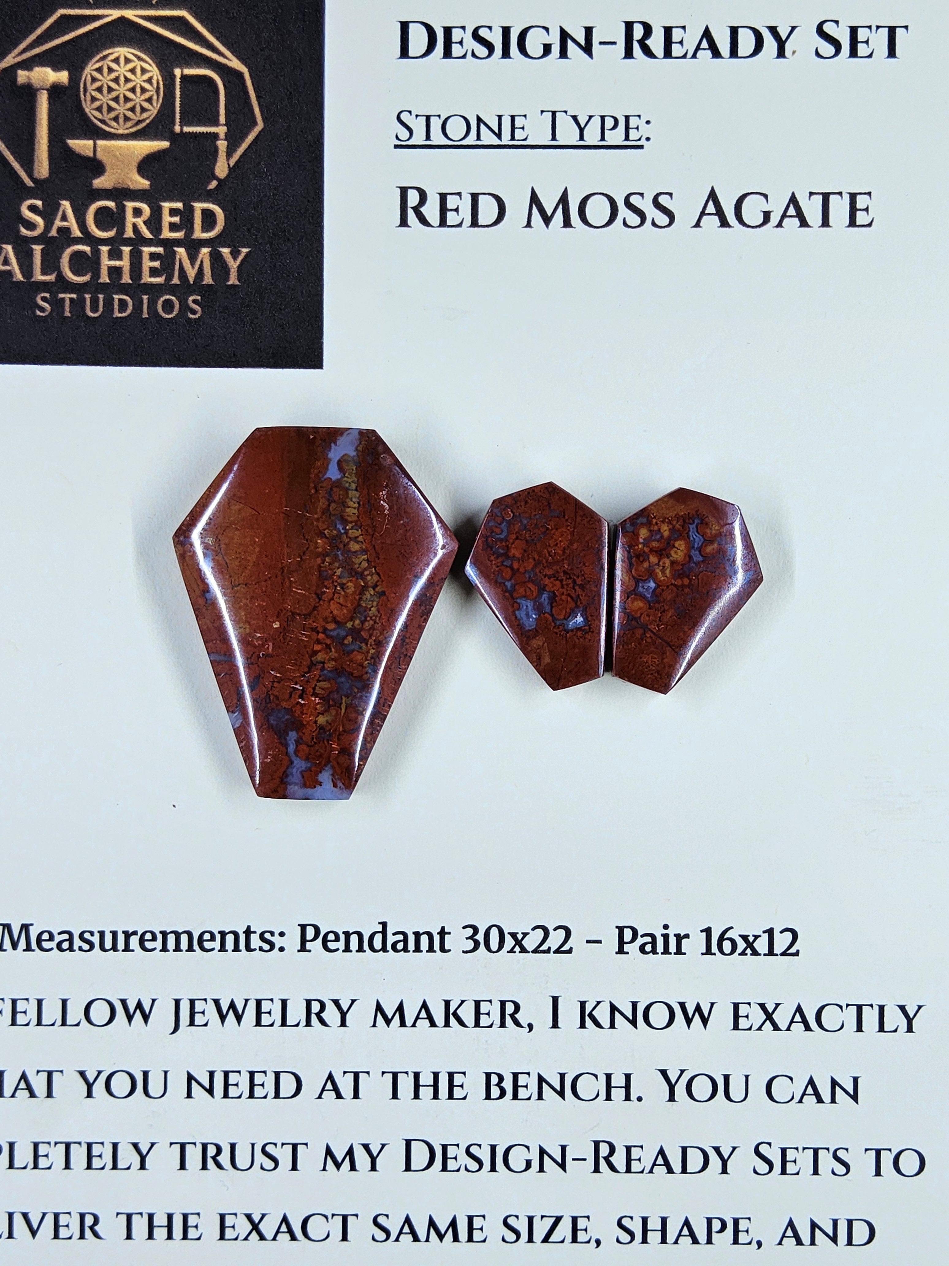 Coffin Shape - Red Moss Agate - Design-Ready Set by Sacred Alchemy Studios