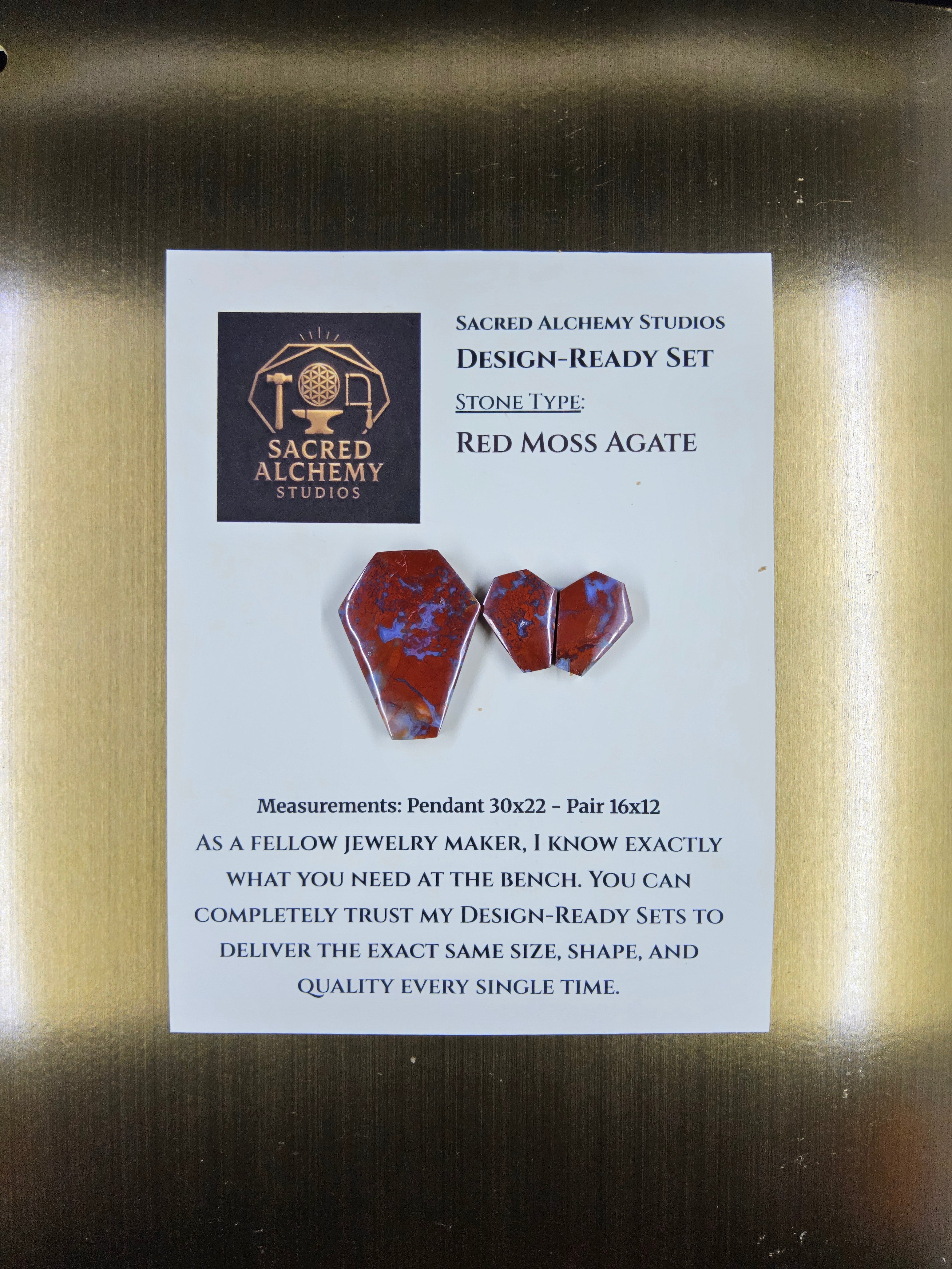 Coffin Shape - Red Moss Agate - Design-Ready Set by Sacred Alchemy Studios