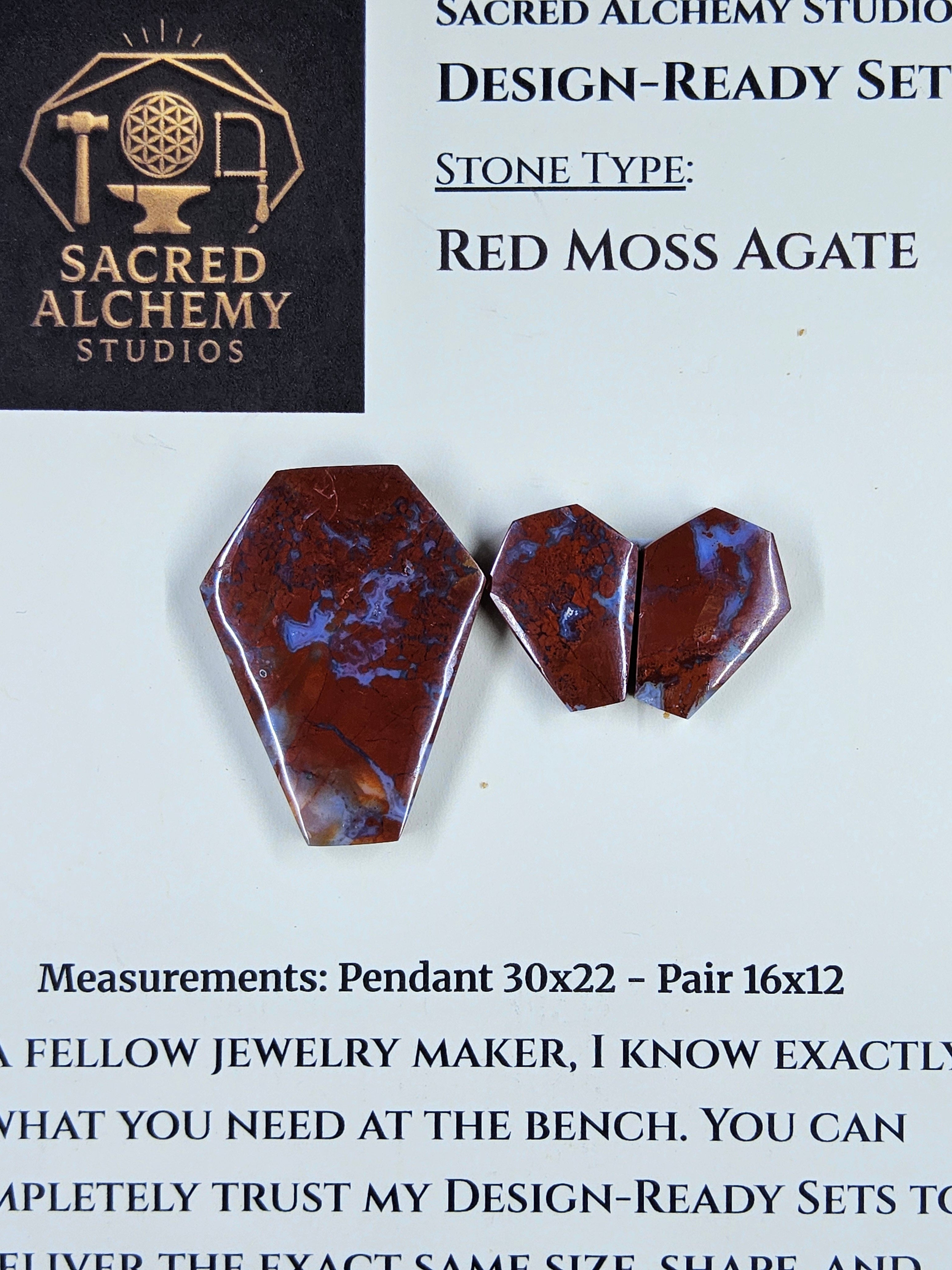 Coffin Shape - Red Moss Agate - Design-Ready Set by Sacred Alchemy Studios