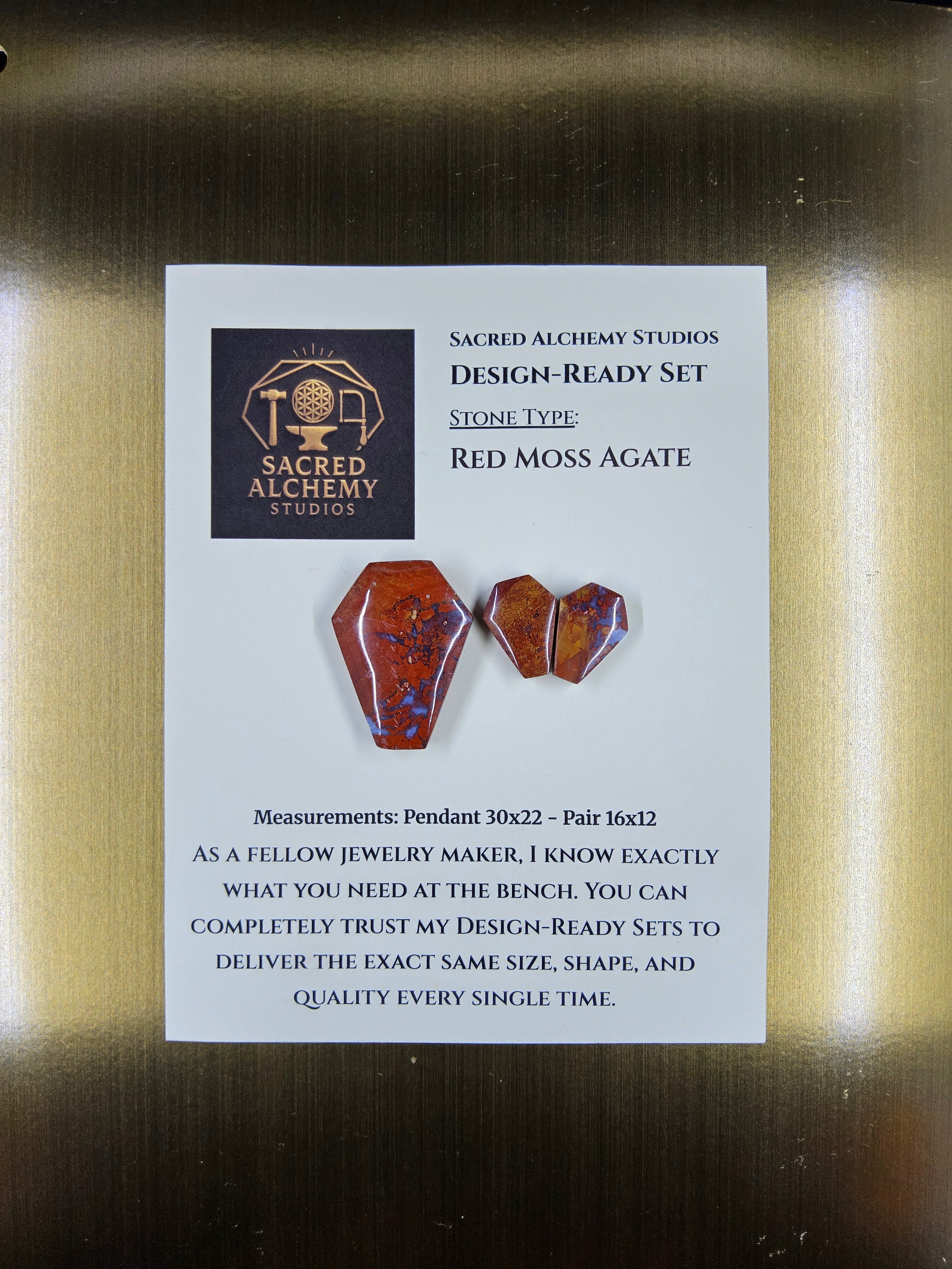 Coffin Shape - Red Moss Agate - Design-Ready Set by Sacred Alchemy Studios