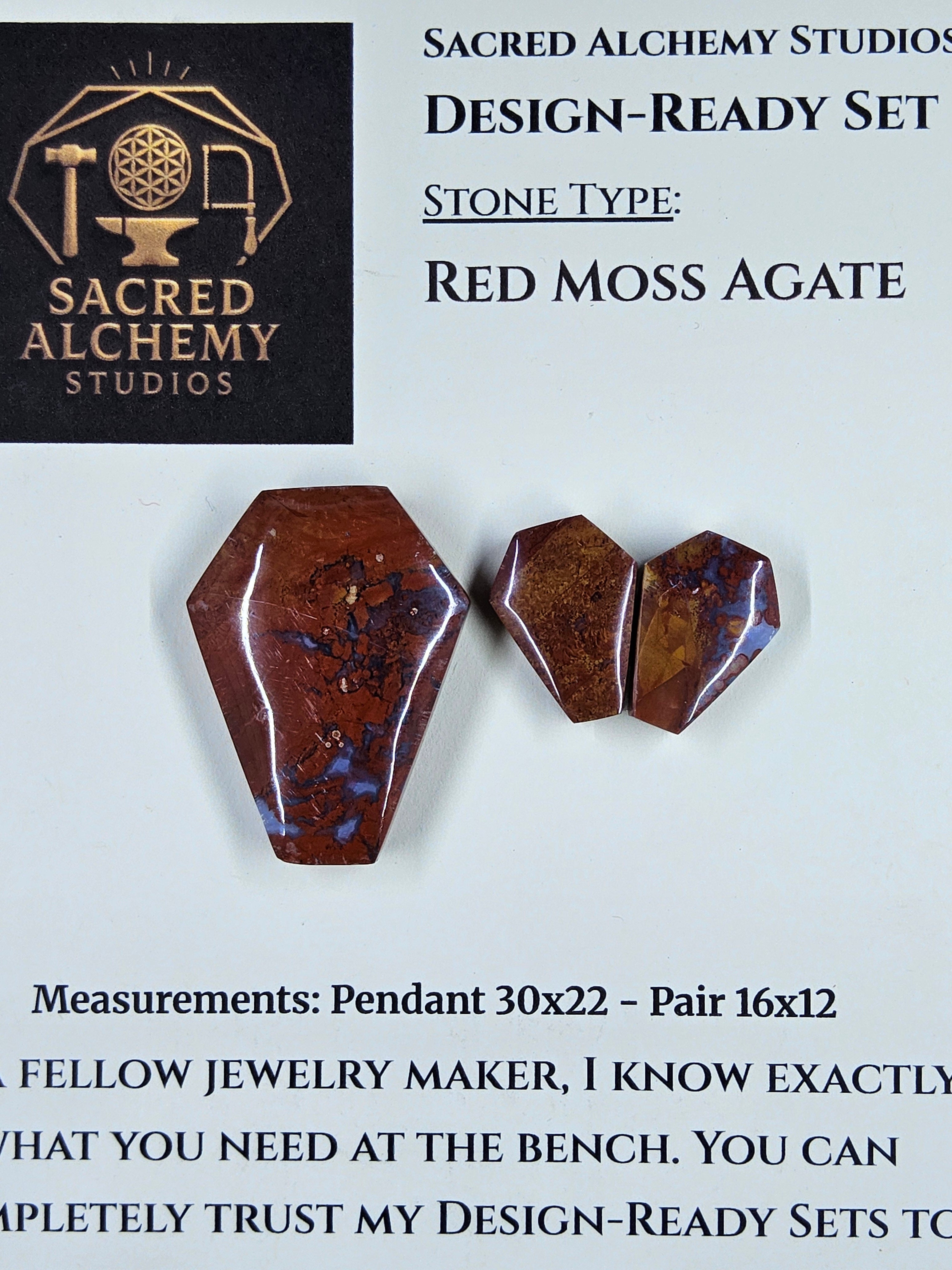 Coffin Shape - Red Moss Agate - Design-Ready Set by Sacred Alchemy Studios