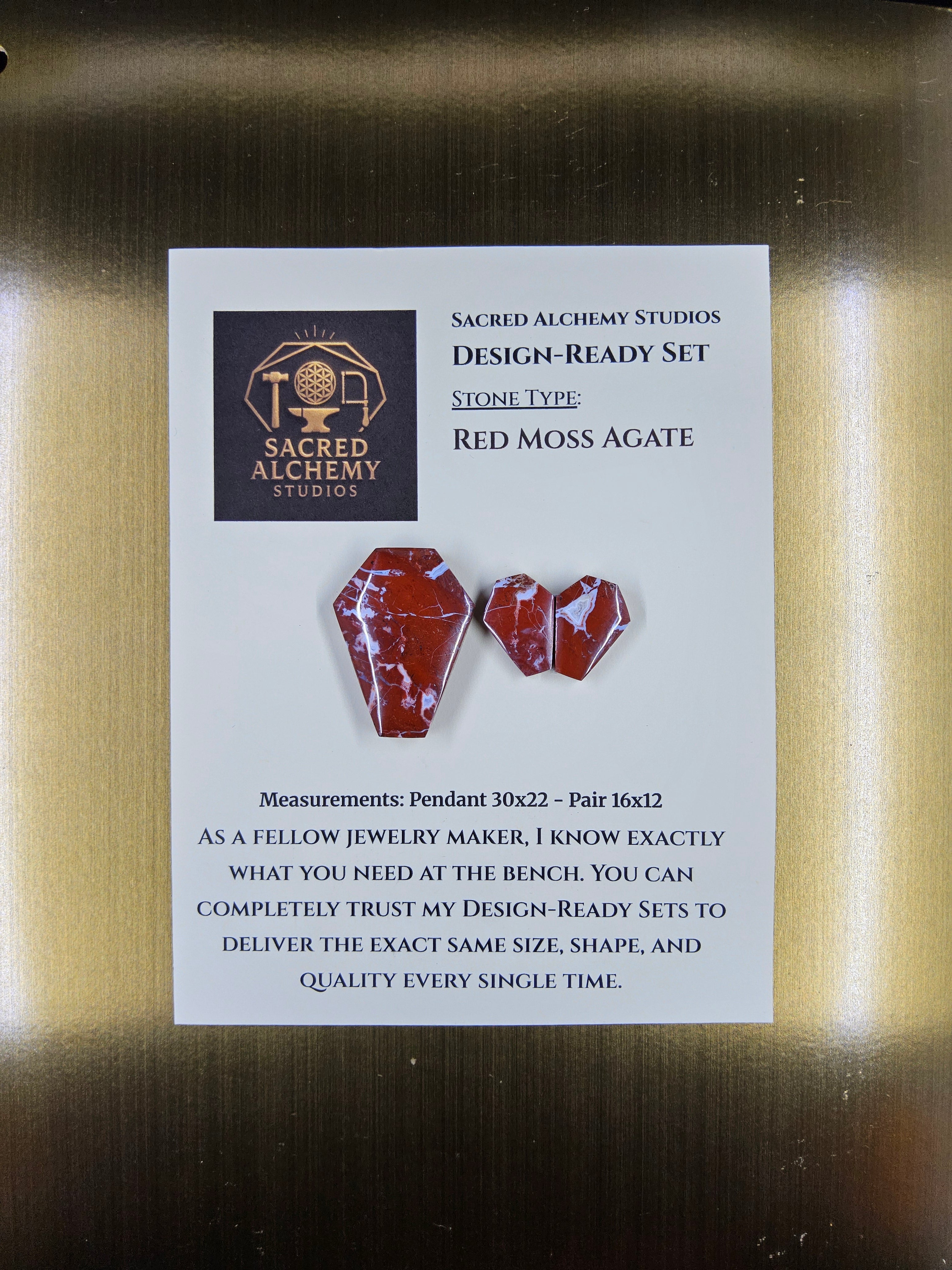 Coffin Shape - Red Moss Agate - Design-Ready Set by Sacred Alchemy Studios