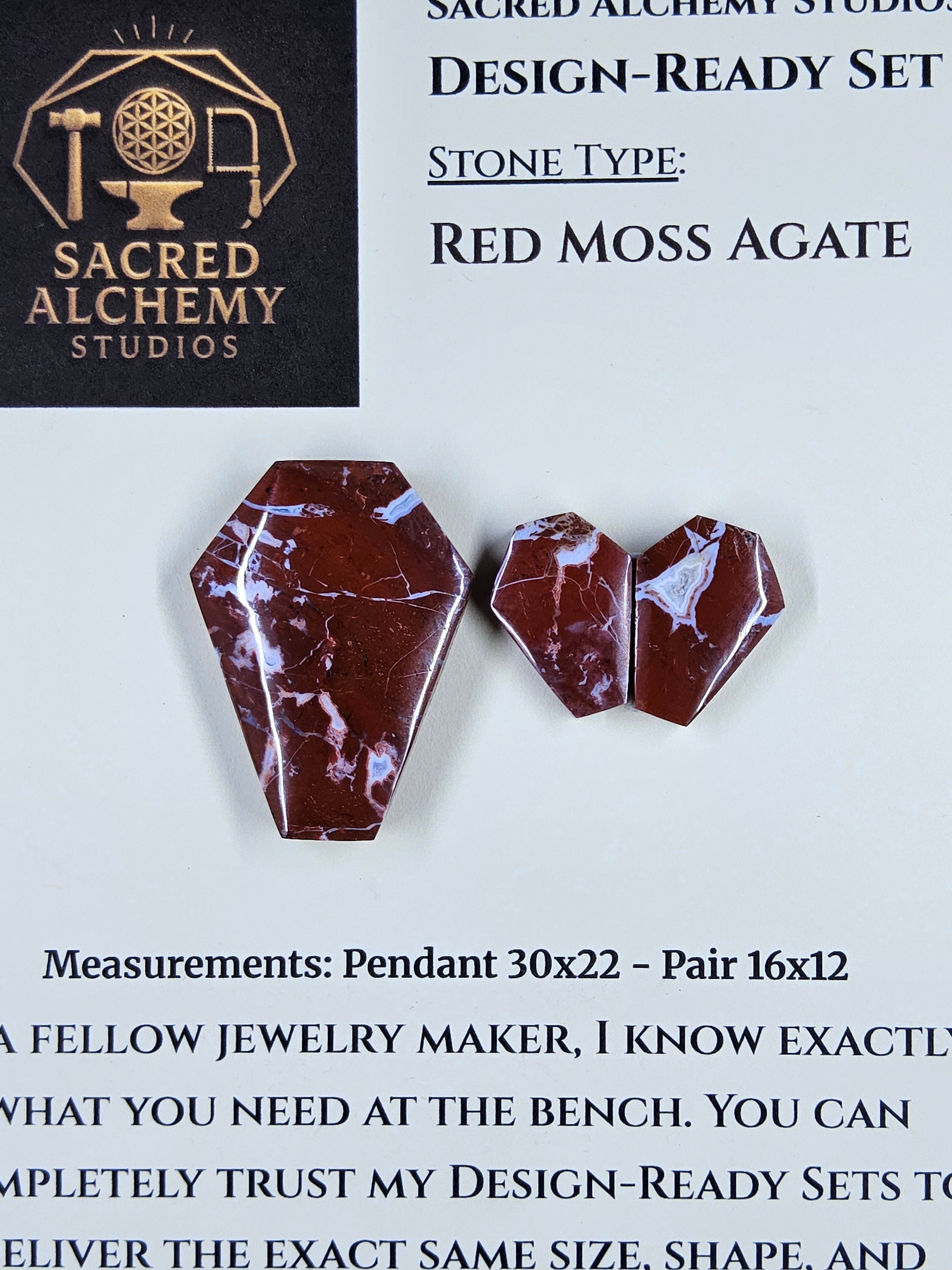 Coffin Shape - Red Moss Agate - Design-Ready Set by Sacred Alchemy Studios