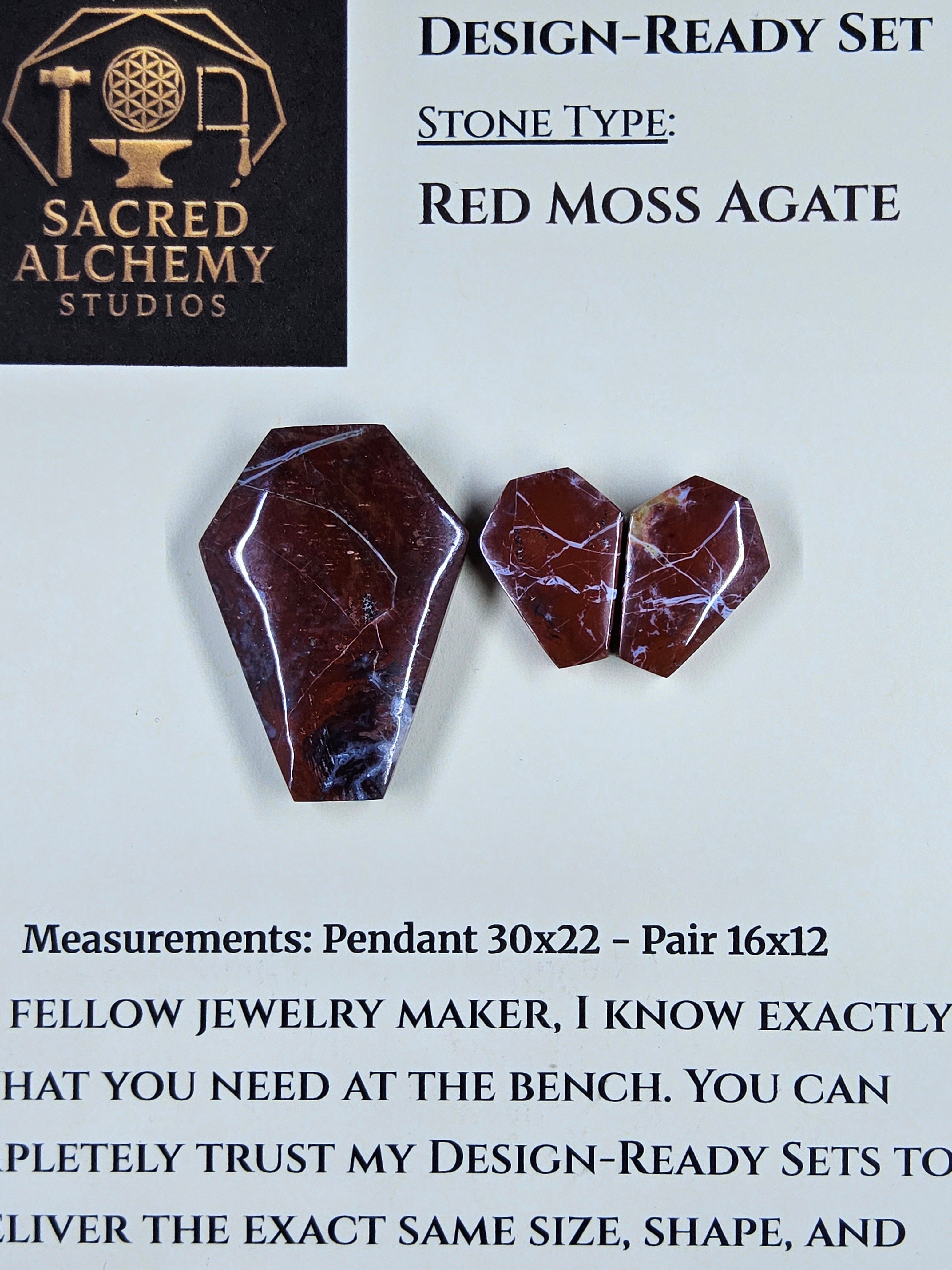 Coffin Shape - Red Moss Agate - Design-Ready Set by Sacred Alchemy Studios