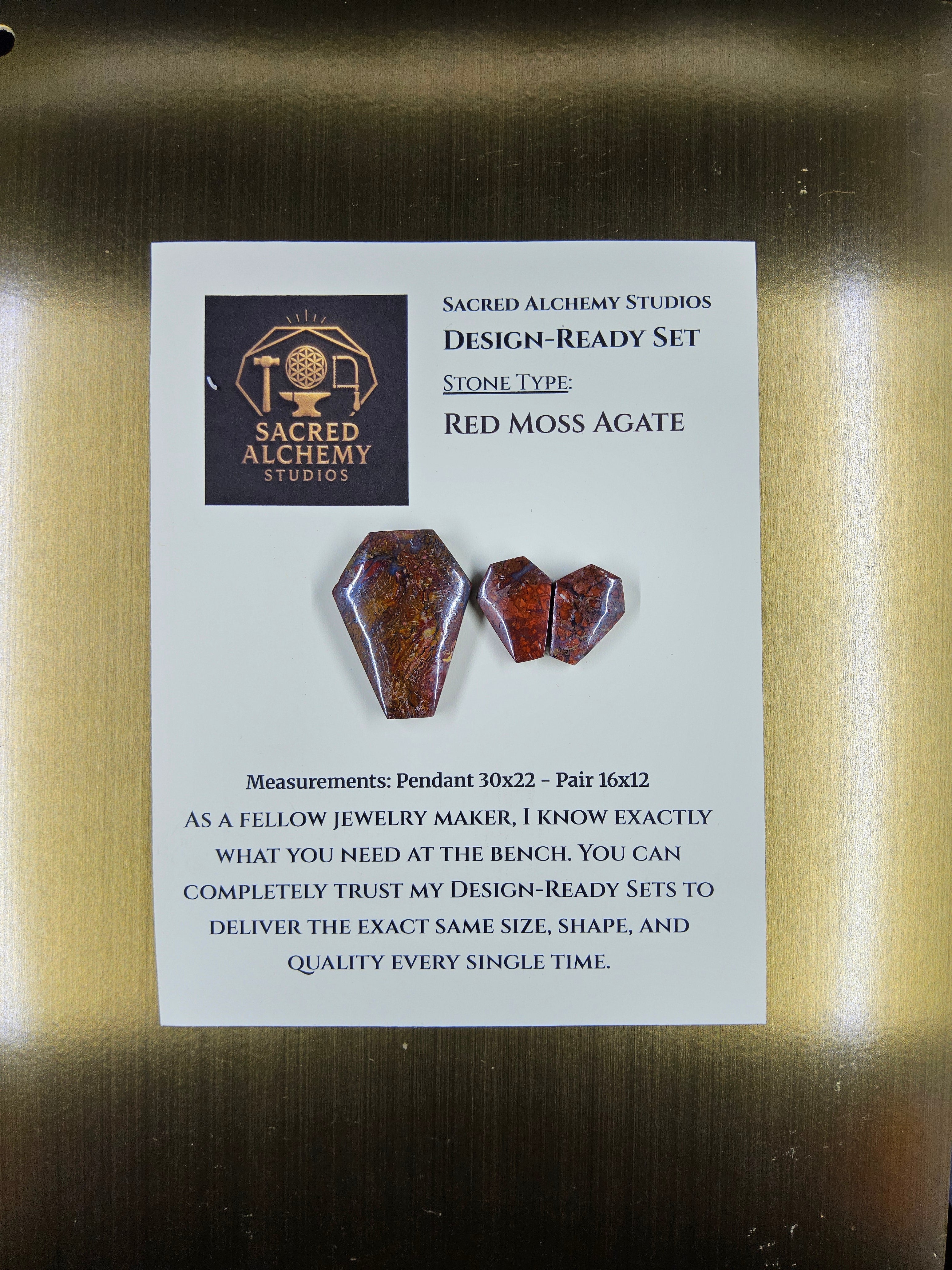 Coffin Shape - Red Moss Agate - Design-Ready Set by Sacred Alchemy Studios