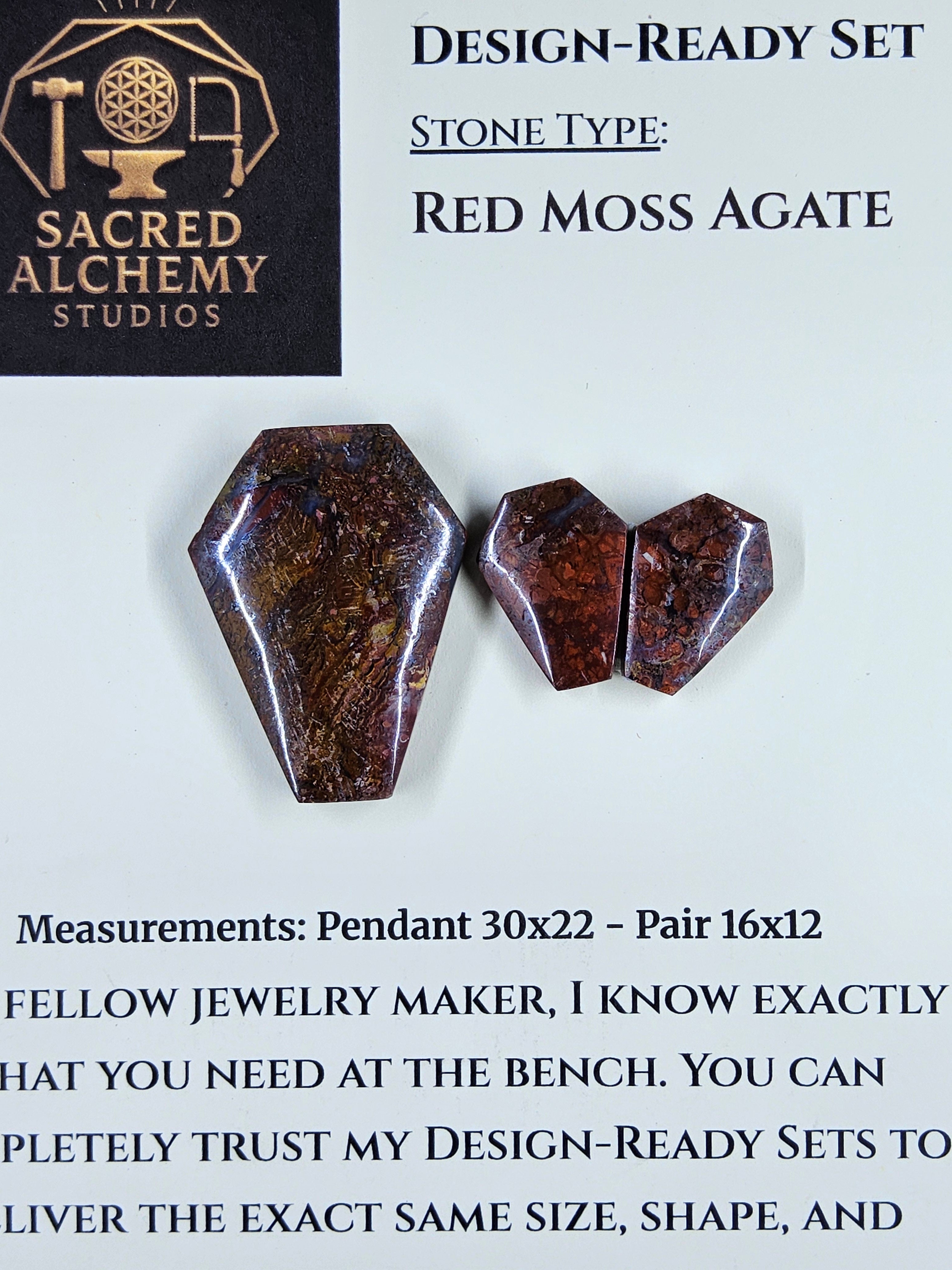 Coffin Shape - Red Moss Agate - Design-Ready Set by Sacred Alchemy Studios